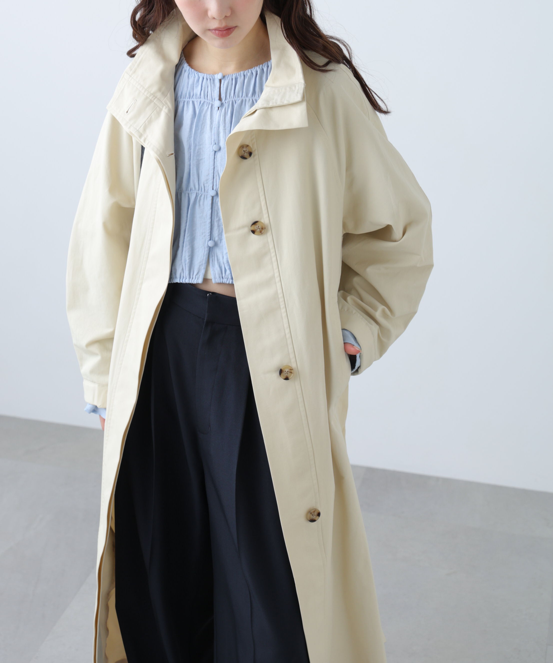  「スタンドカラーロングトレンチコート」|その他|