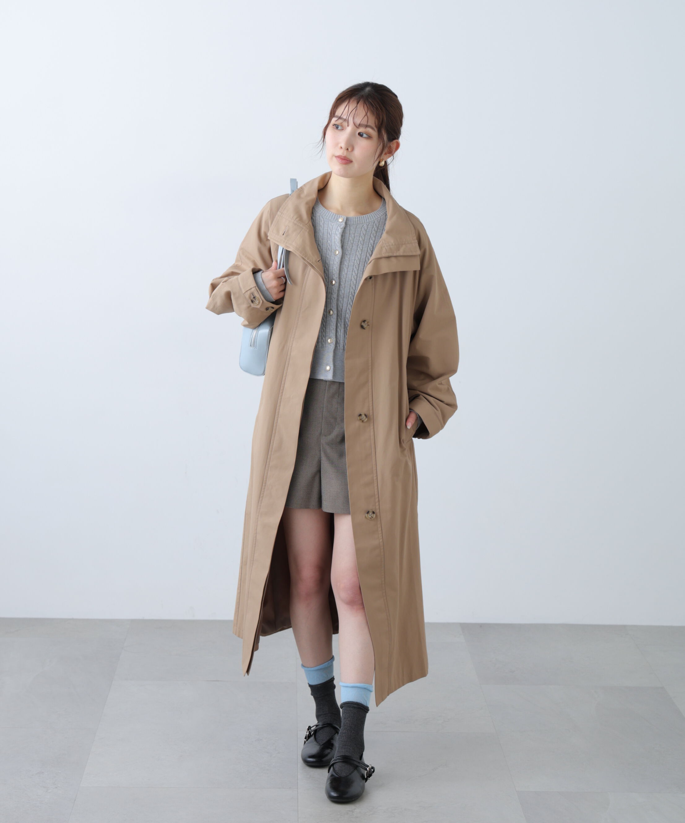  「スタンドカラーロングトレンチコート」|その他|