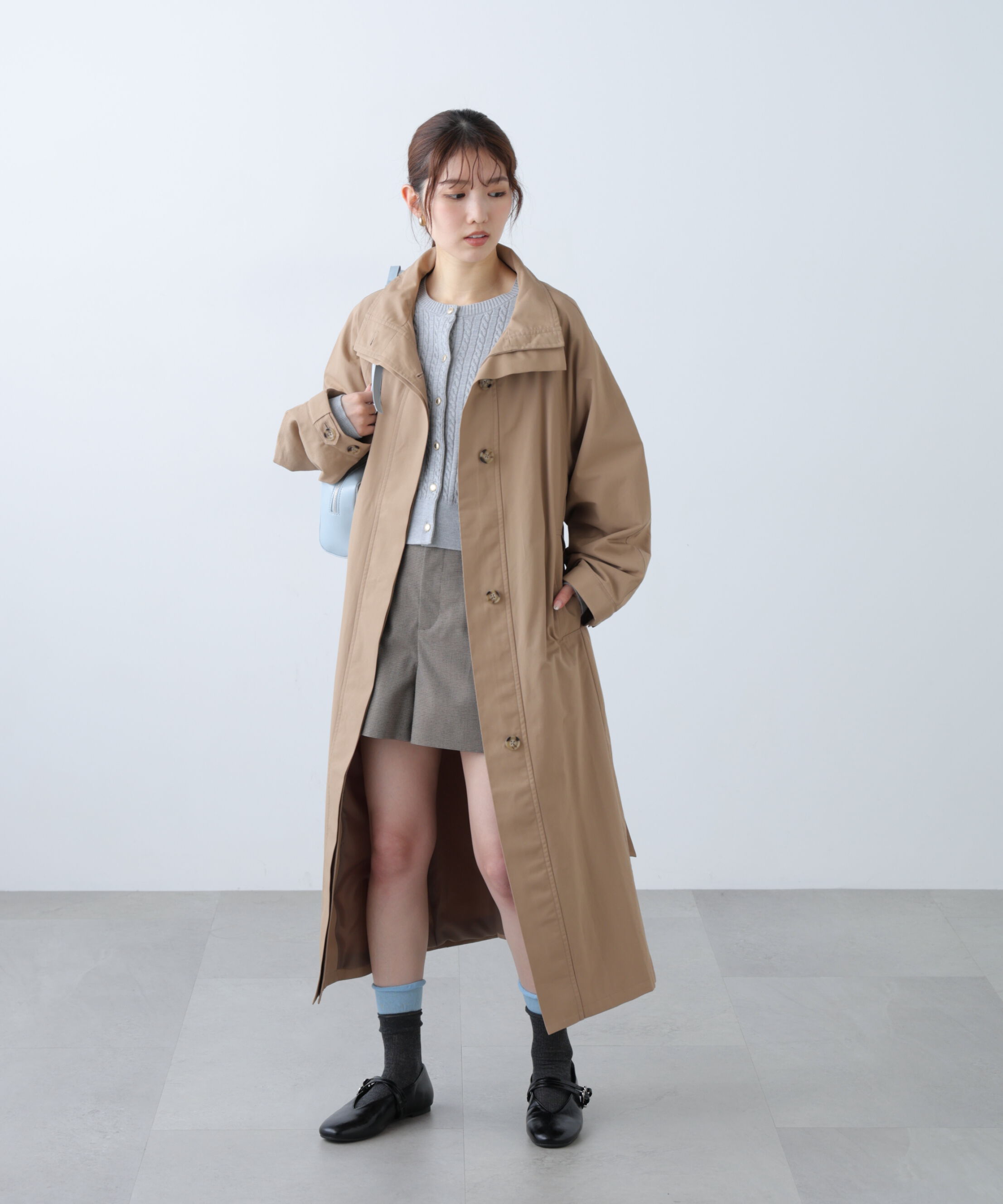  「スタンドカラーロングトレンチコート」|その他|