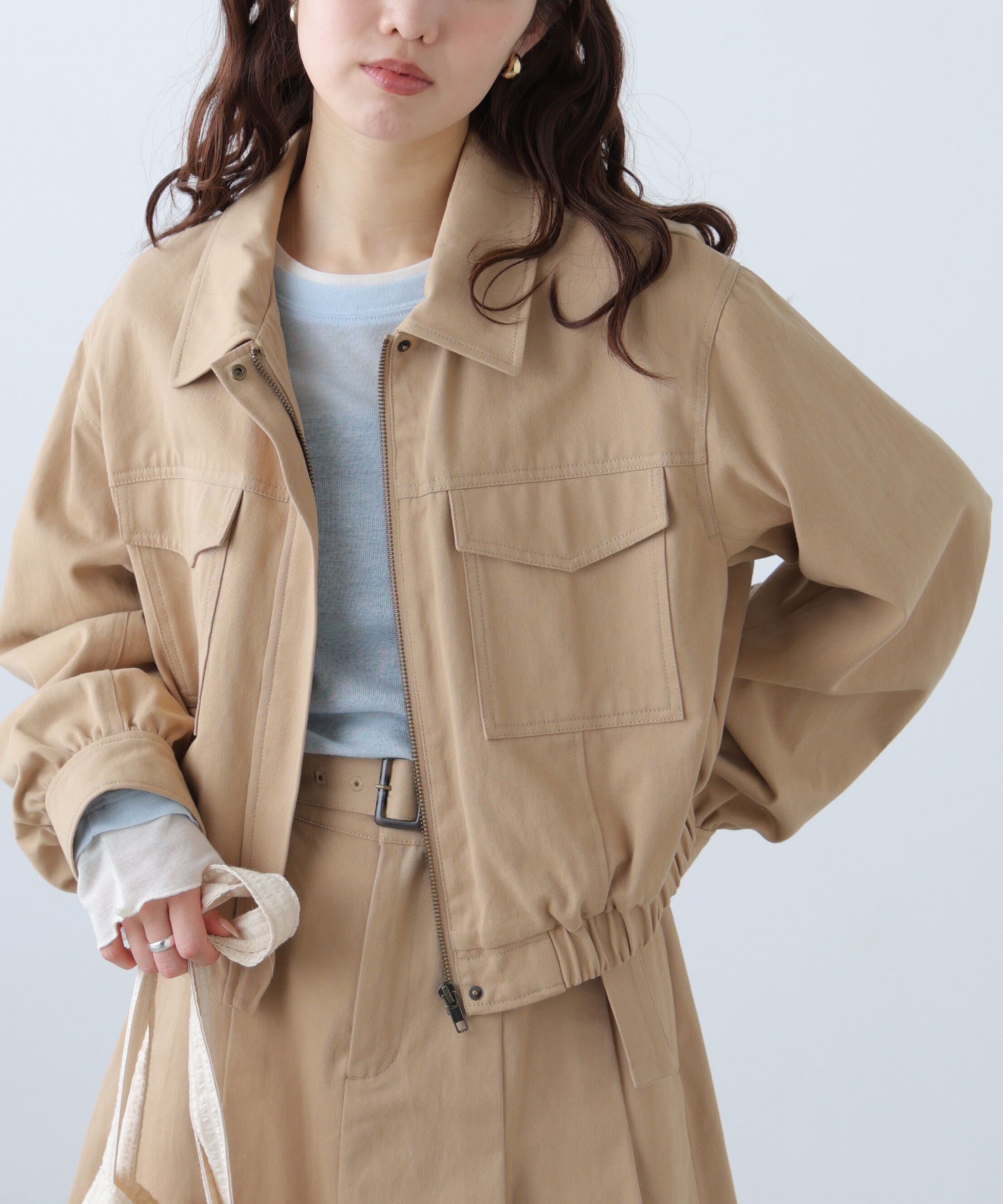  「〈セットアップ対応〉ショート丈ブルゾン」|ブルゾン・スタジャン|