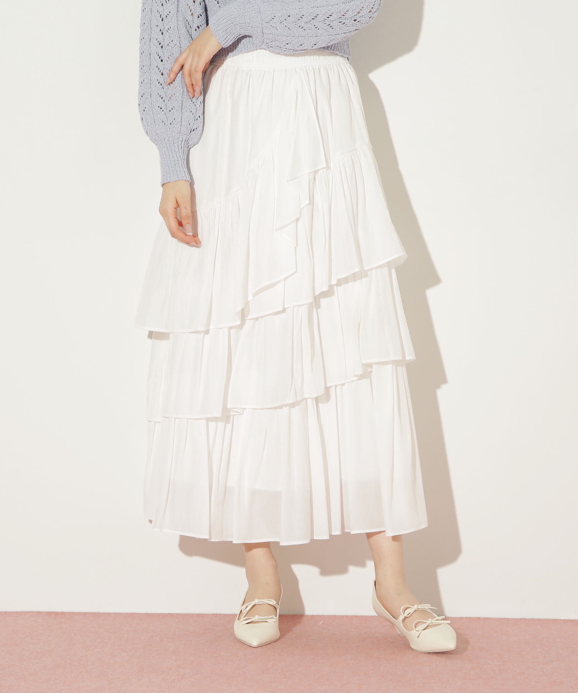  「ランダムティアードボリュームスカート」|スカート|