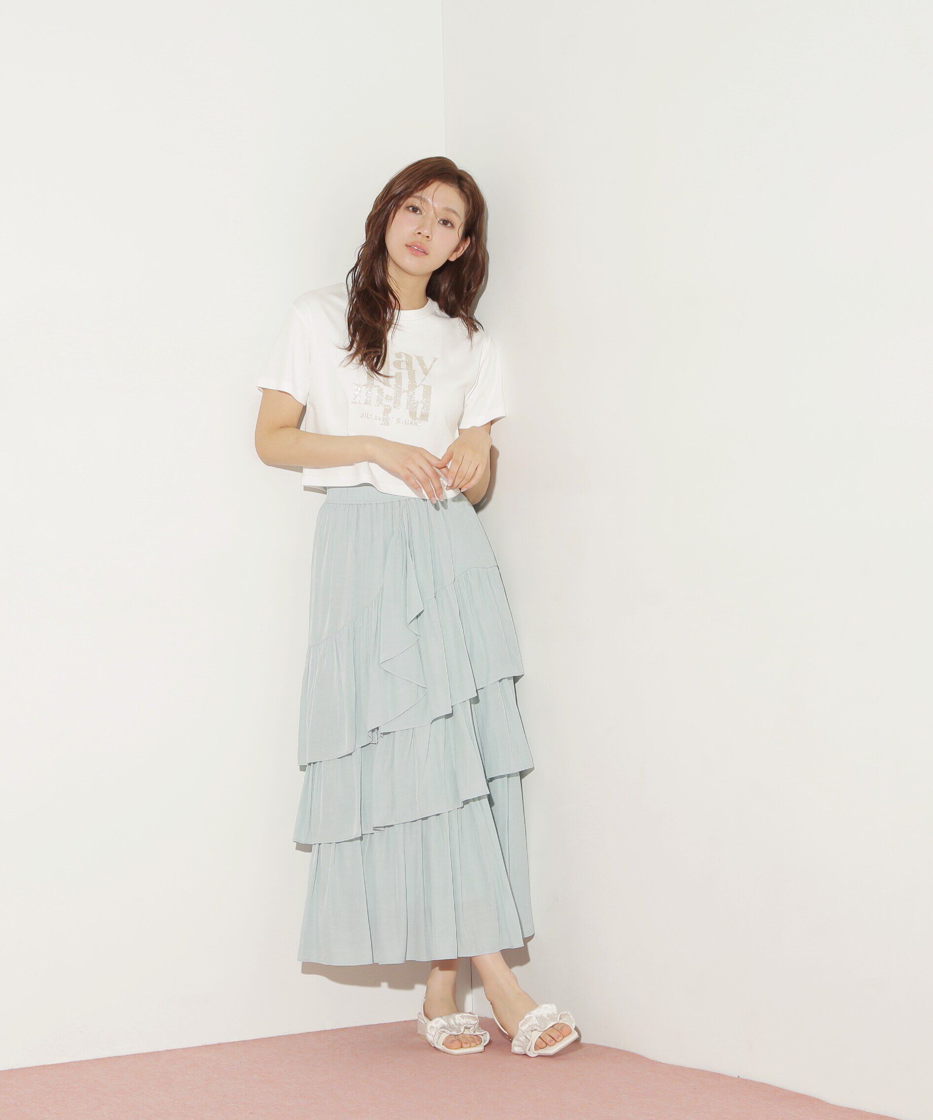  「ランダムティアードボリュームスカート」|スカート|