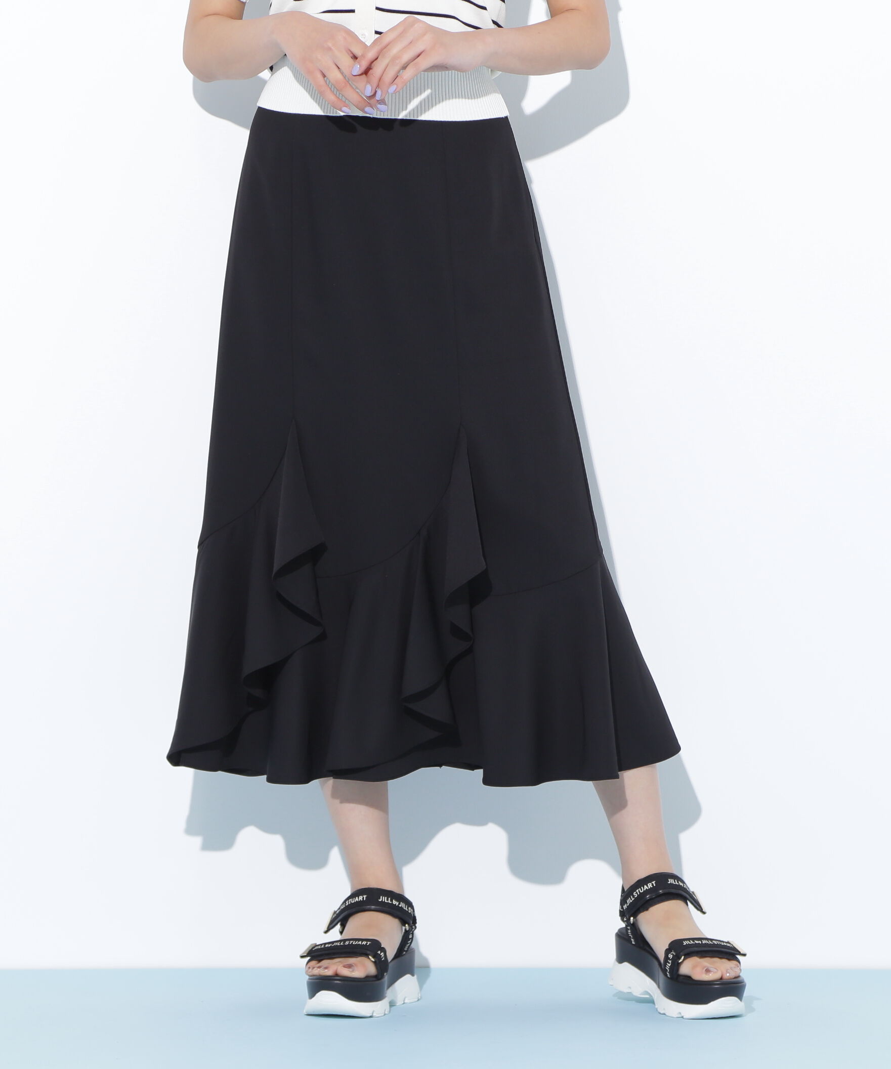  「ラッフルマーメイドスカート」|スカート|ブラック