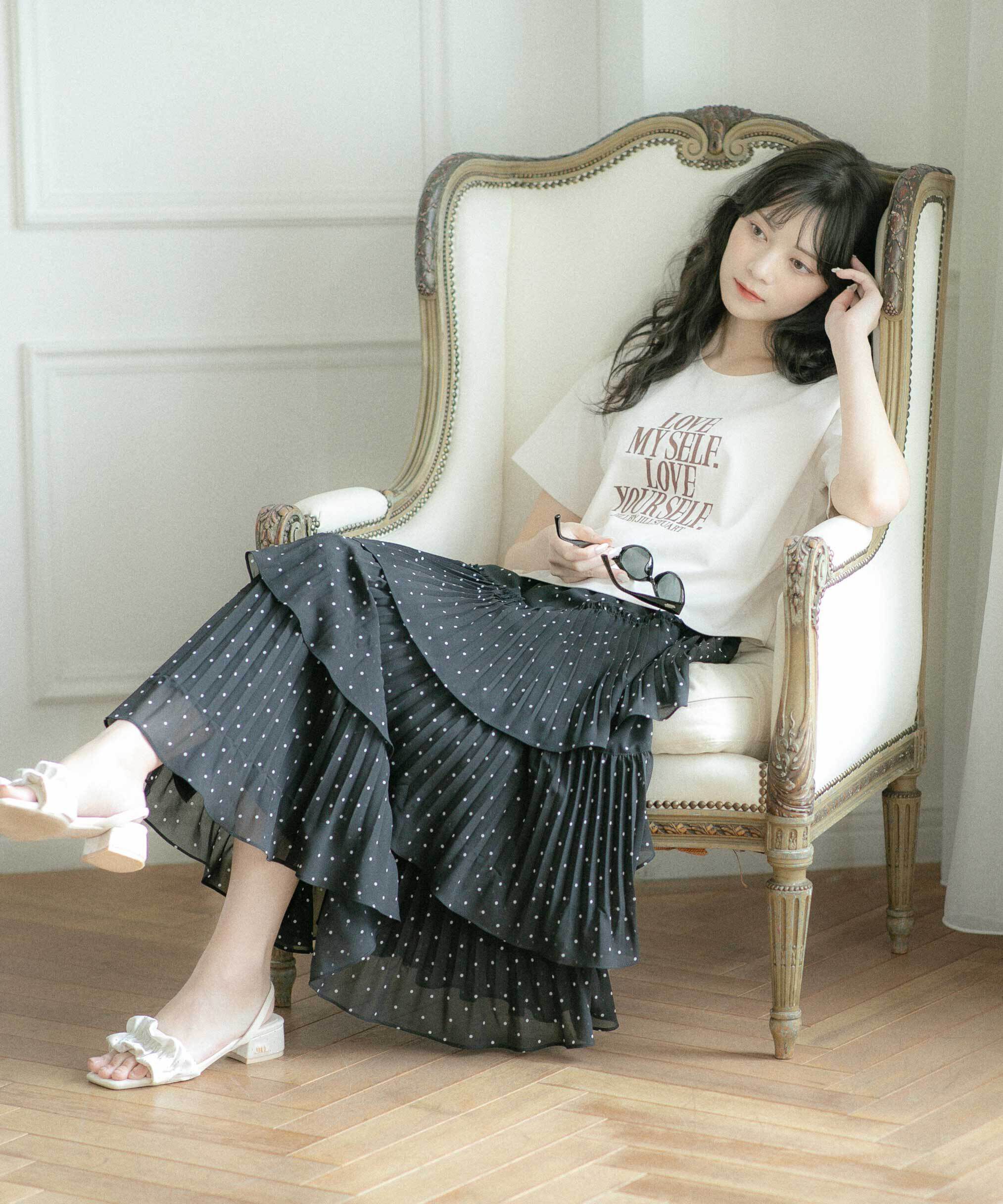  「アシメプリーツティアードスカート」|スカート|