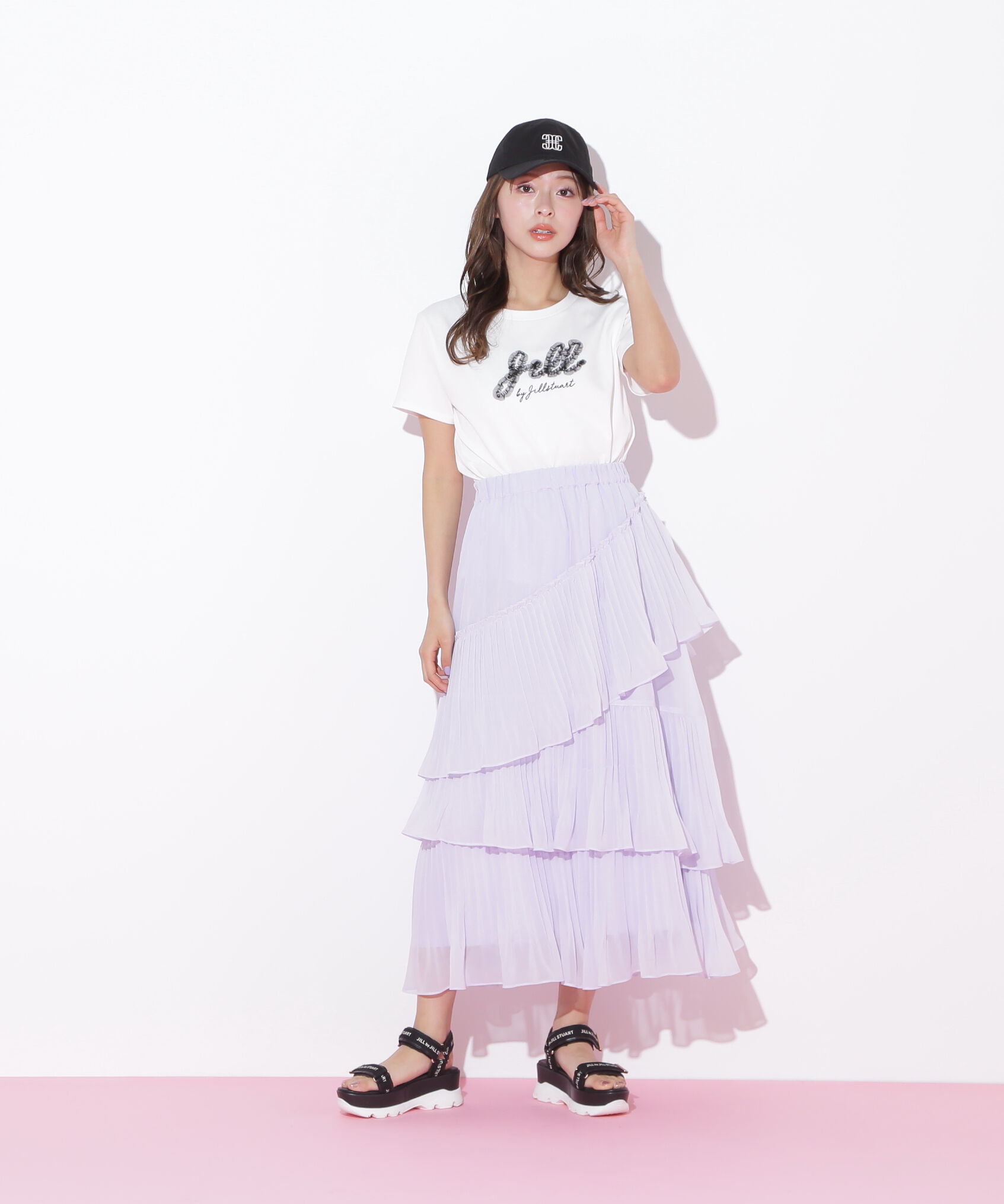 「アシメプリーツティアードスカート」|スカート|