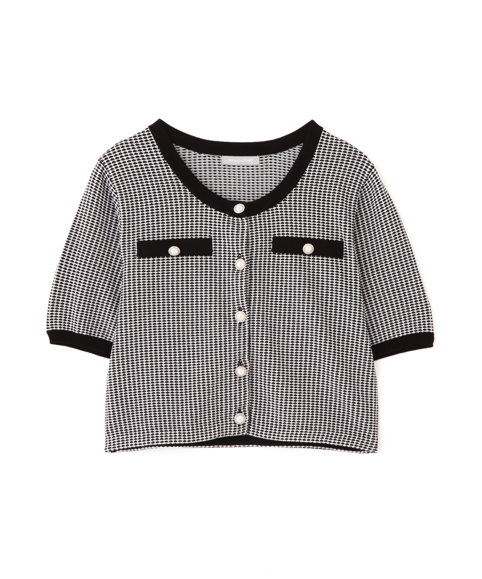  「ラメツイード半袖カーディガン」|ニット・セーター|