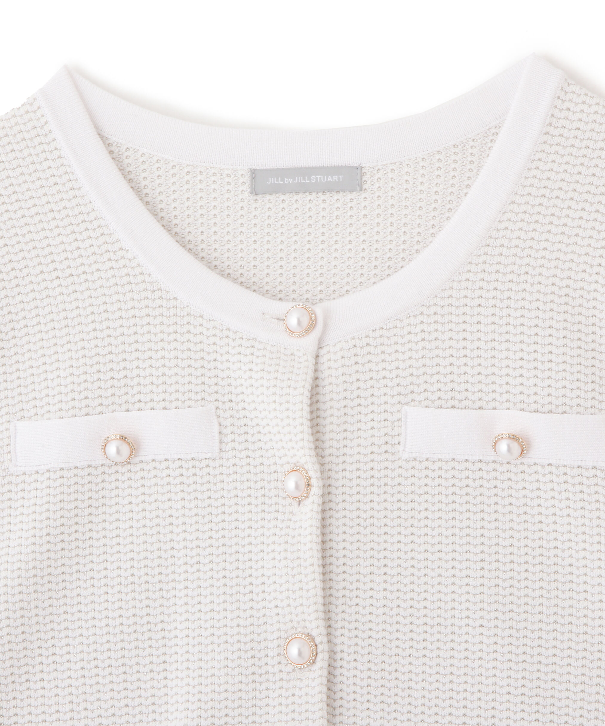  「ラメツイード半袖カーディガン」|ニット・セーター|