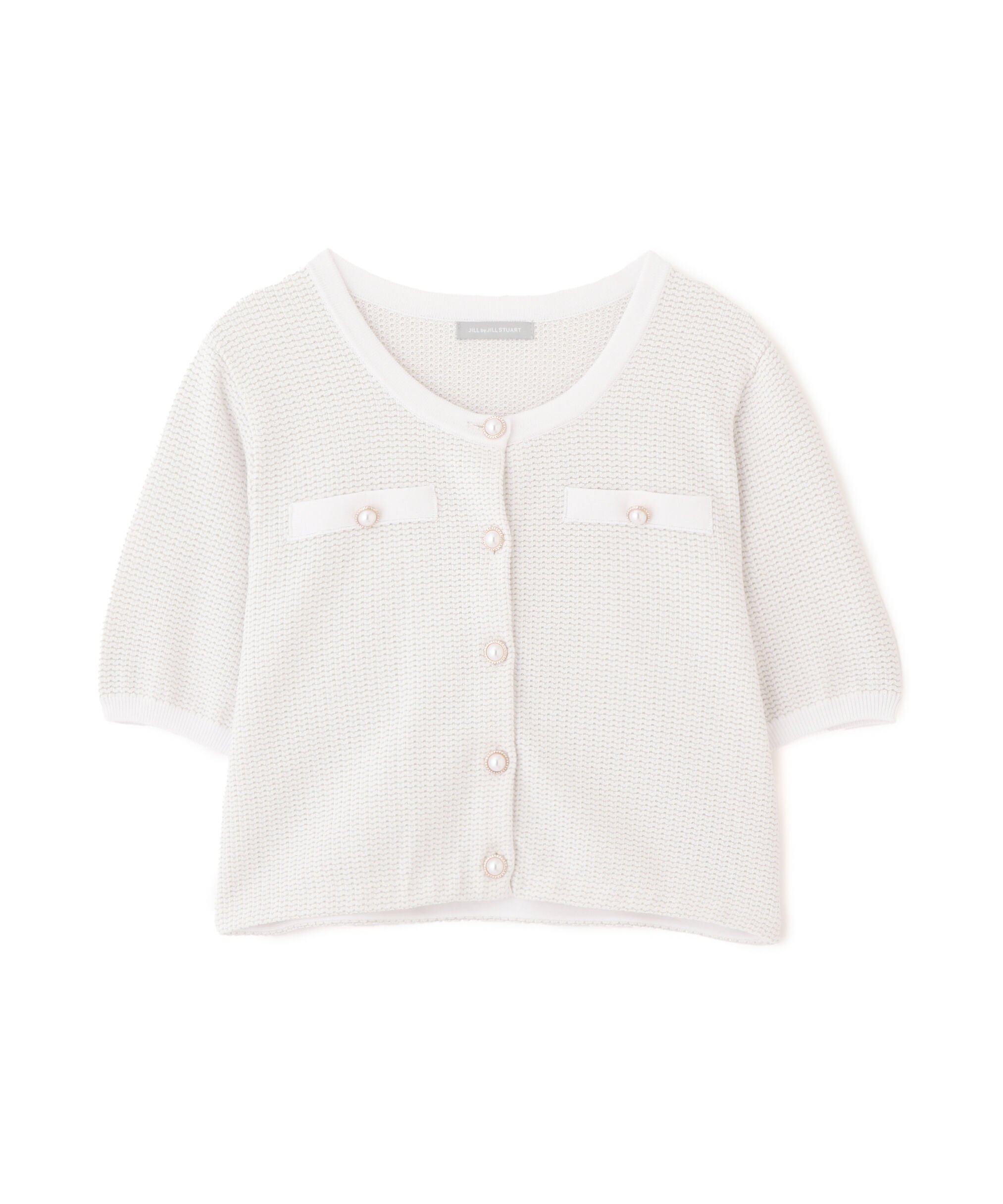  「ラメツイード半袖カーディガン」|ニット・セーター|