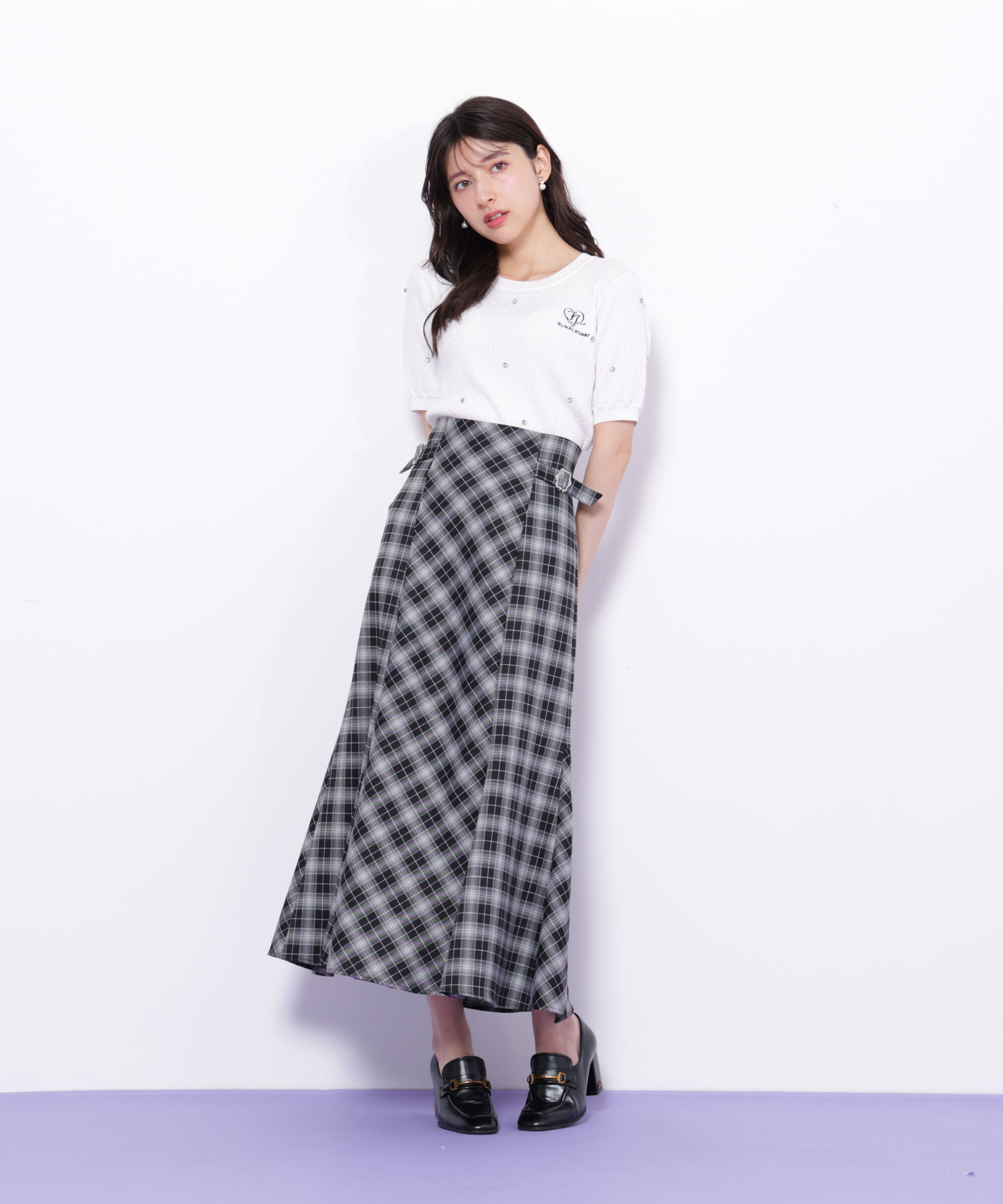  「ミニケーブルハート刺繍ニット」|ニット・セーター|