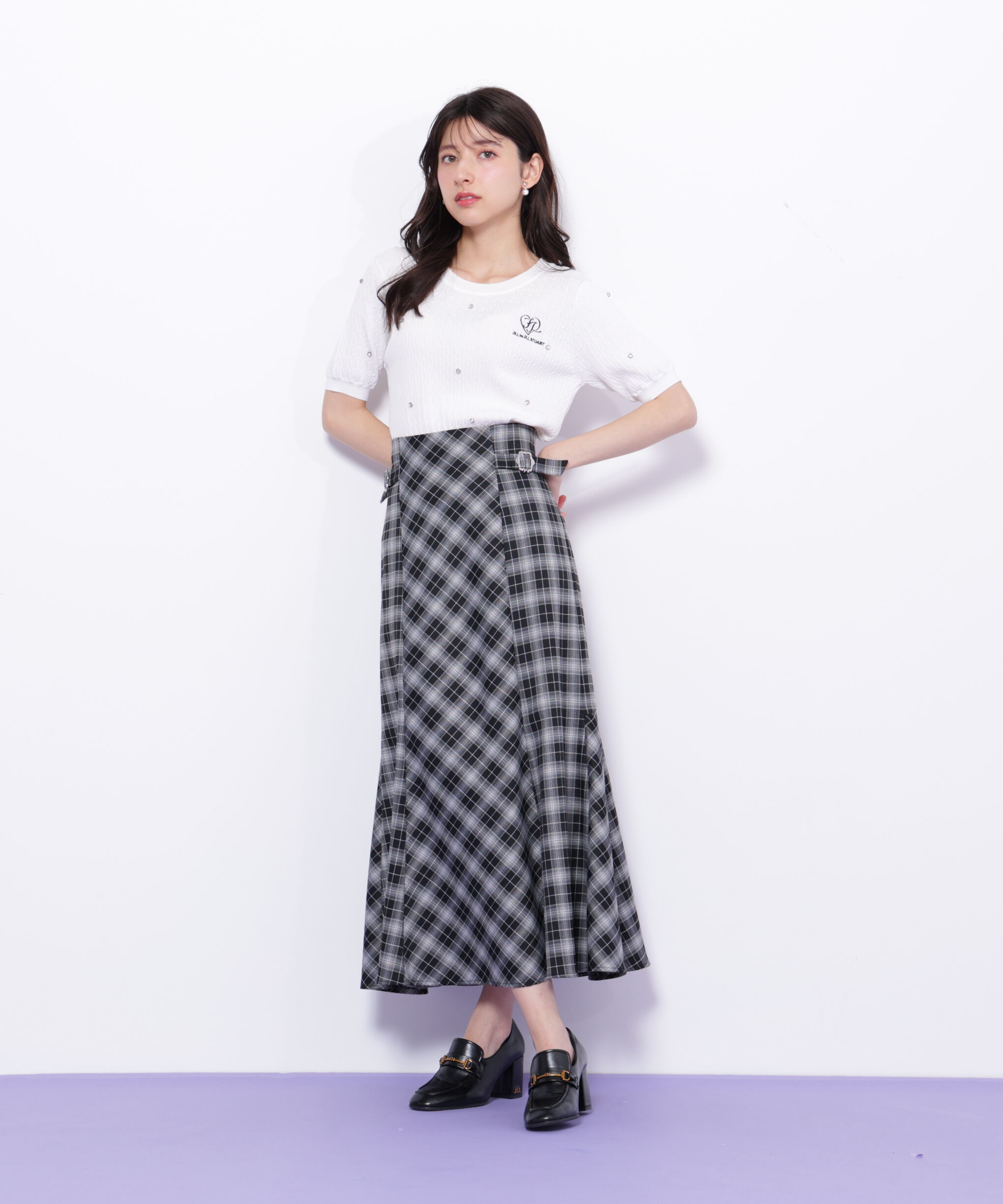  「ミニケーブルハート刺繍ニット」|ニット・セーター|