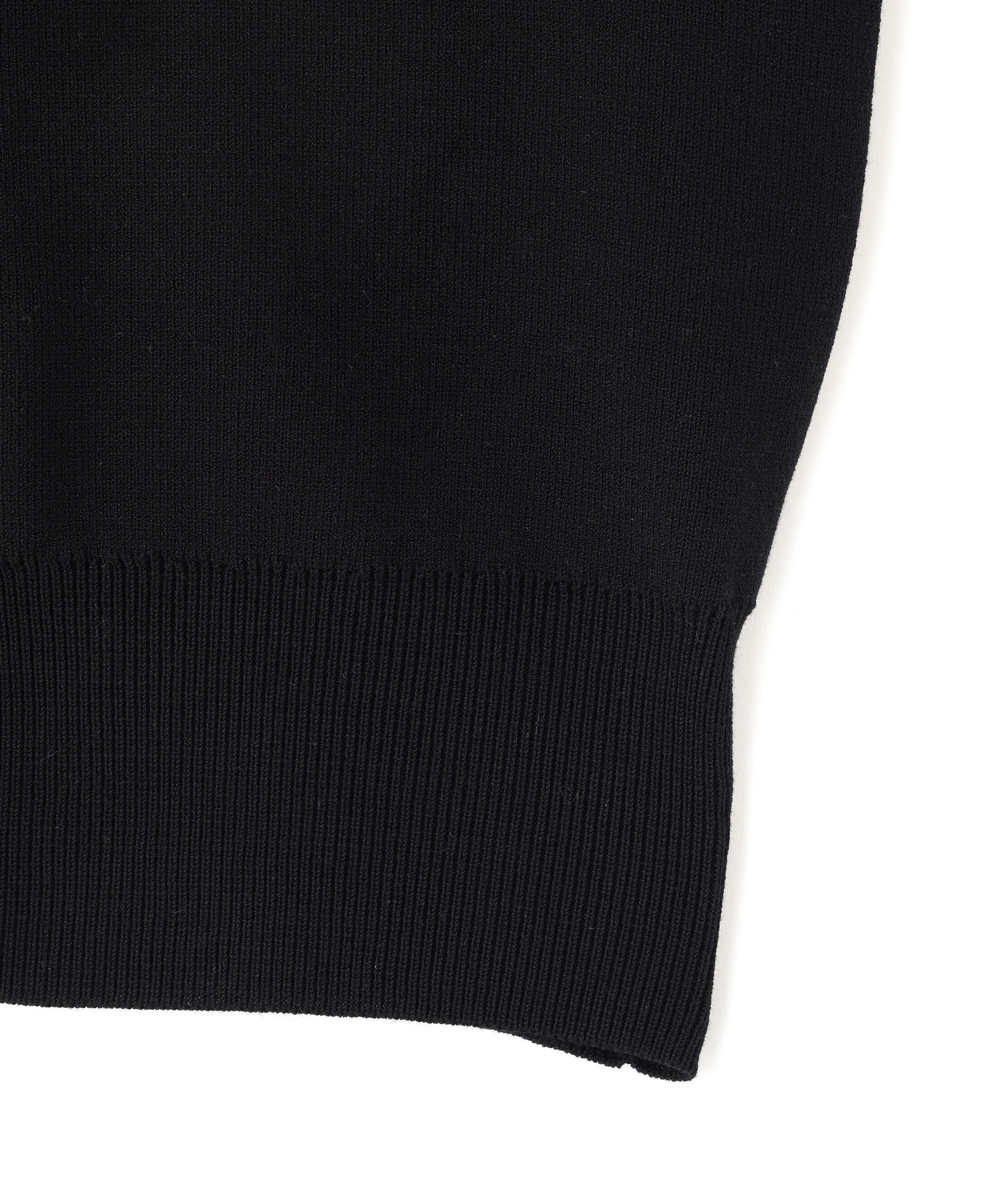  「半袖ビッグカラーデザイン釦ニット」|ニット・セーター|