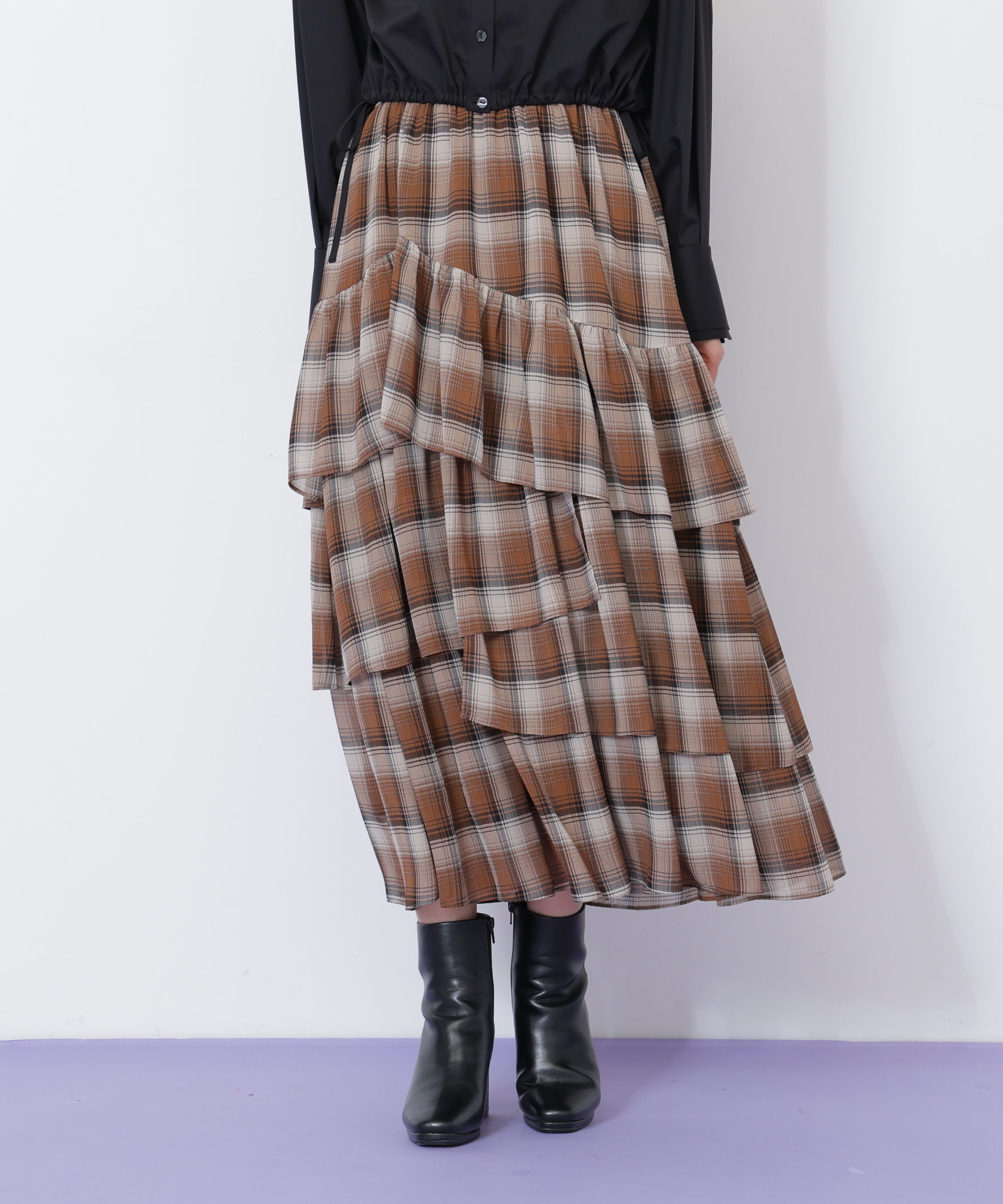  「アシメティアードスカート」|スカート|