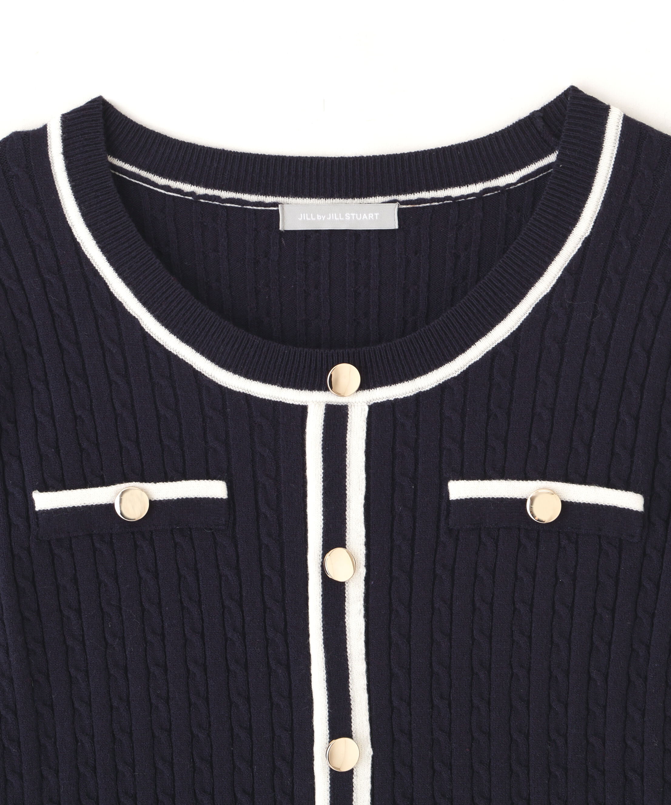  「バイカラーケーブルニット」|ニット・セーター|