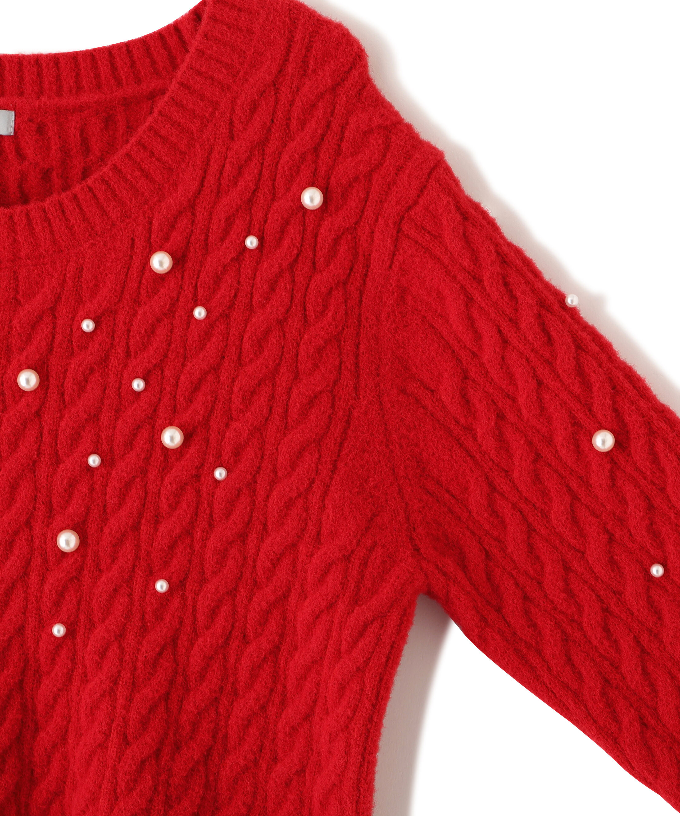  「ランダムパールミニケーブルニット」|ニット・セーター|