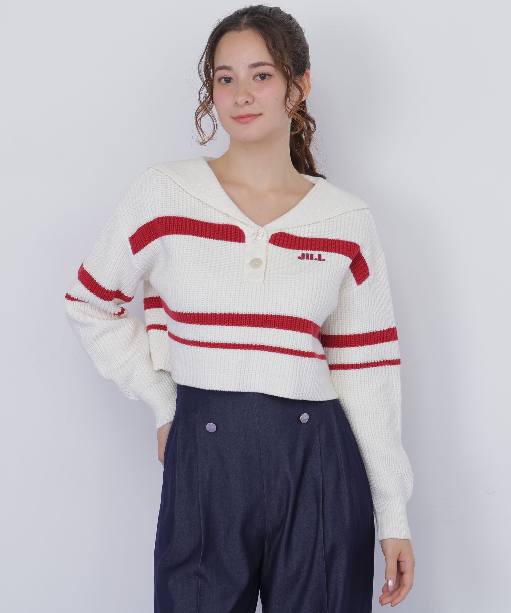  「ビッグカラー畔ニット」|ニット・セーター|レッドボーダ 1