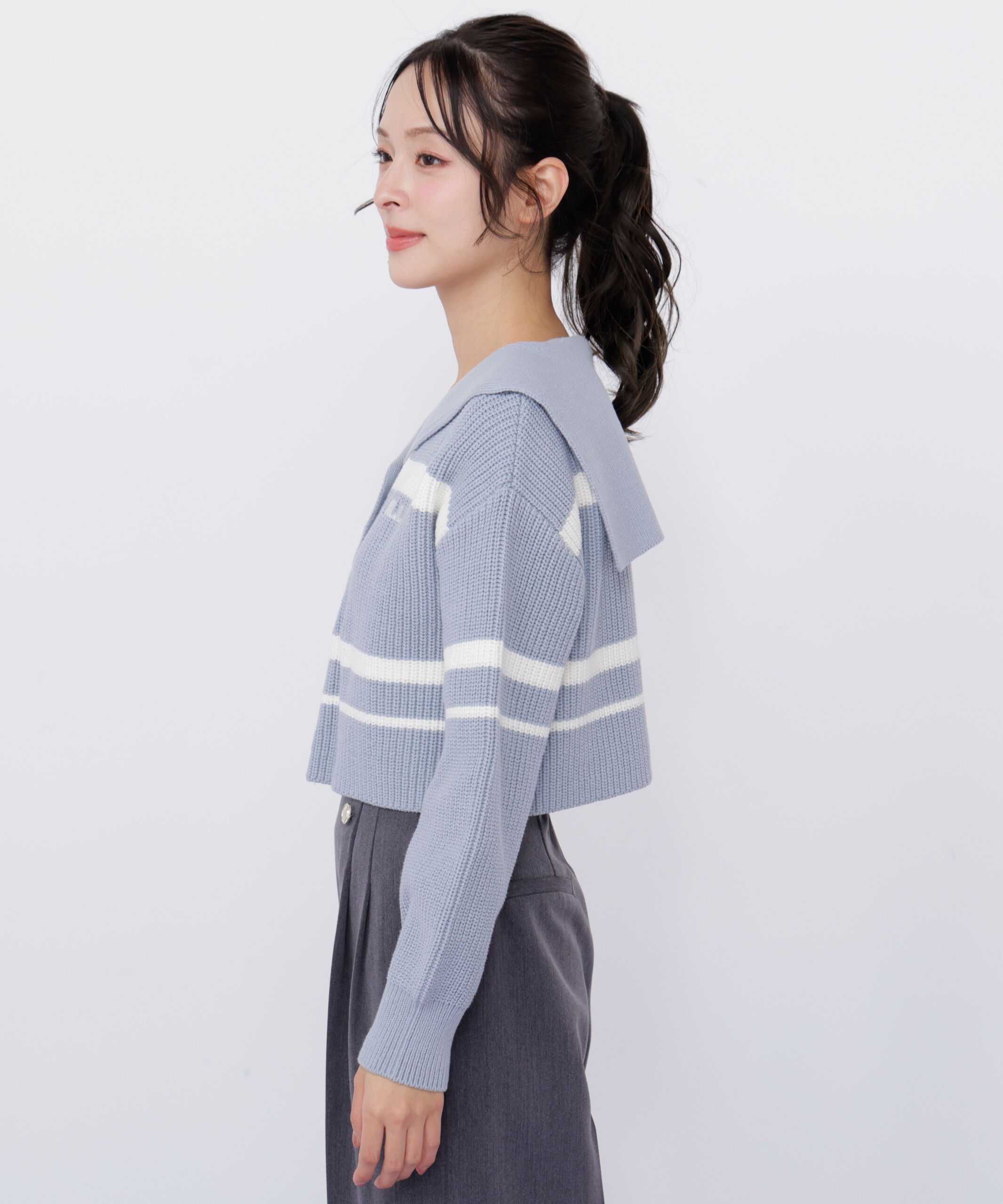  「ビッグカラー畔ニット」|ニット・セーター|