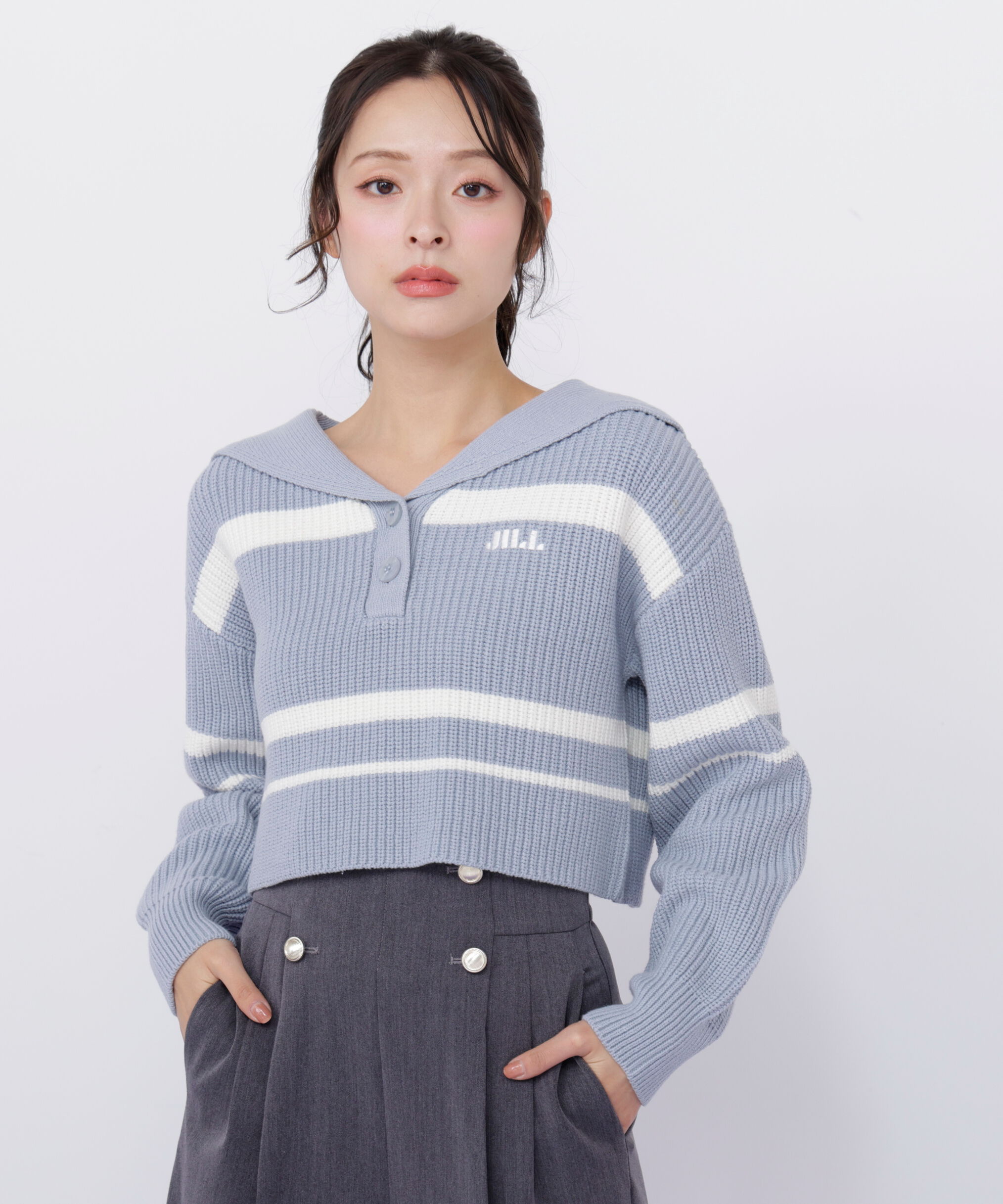  「ビッグカラー畔ニット」|ニット・セーター|