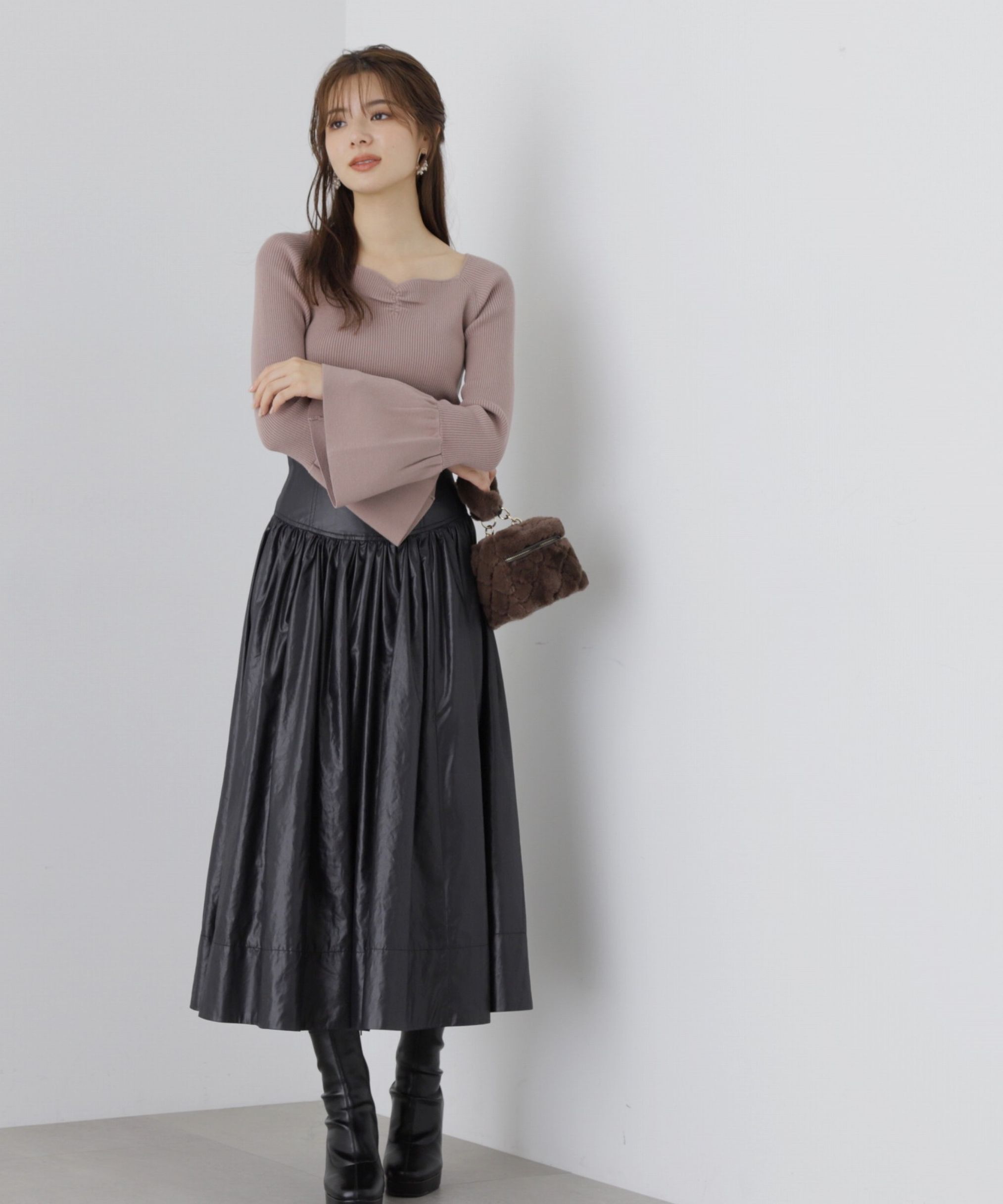 PROPORTION BODY DRESSING「コルセットデザインタフタスカート」|スカート|