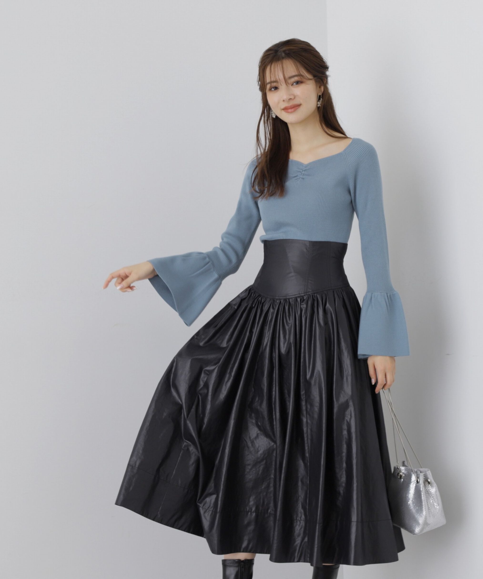 PROPORTION BODY DRESSING「コルセットデザインタフタスカート」|スカート|