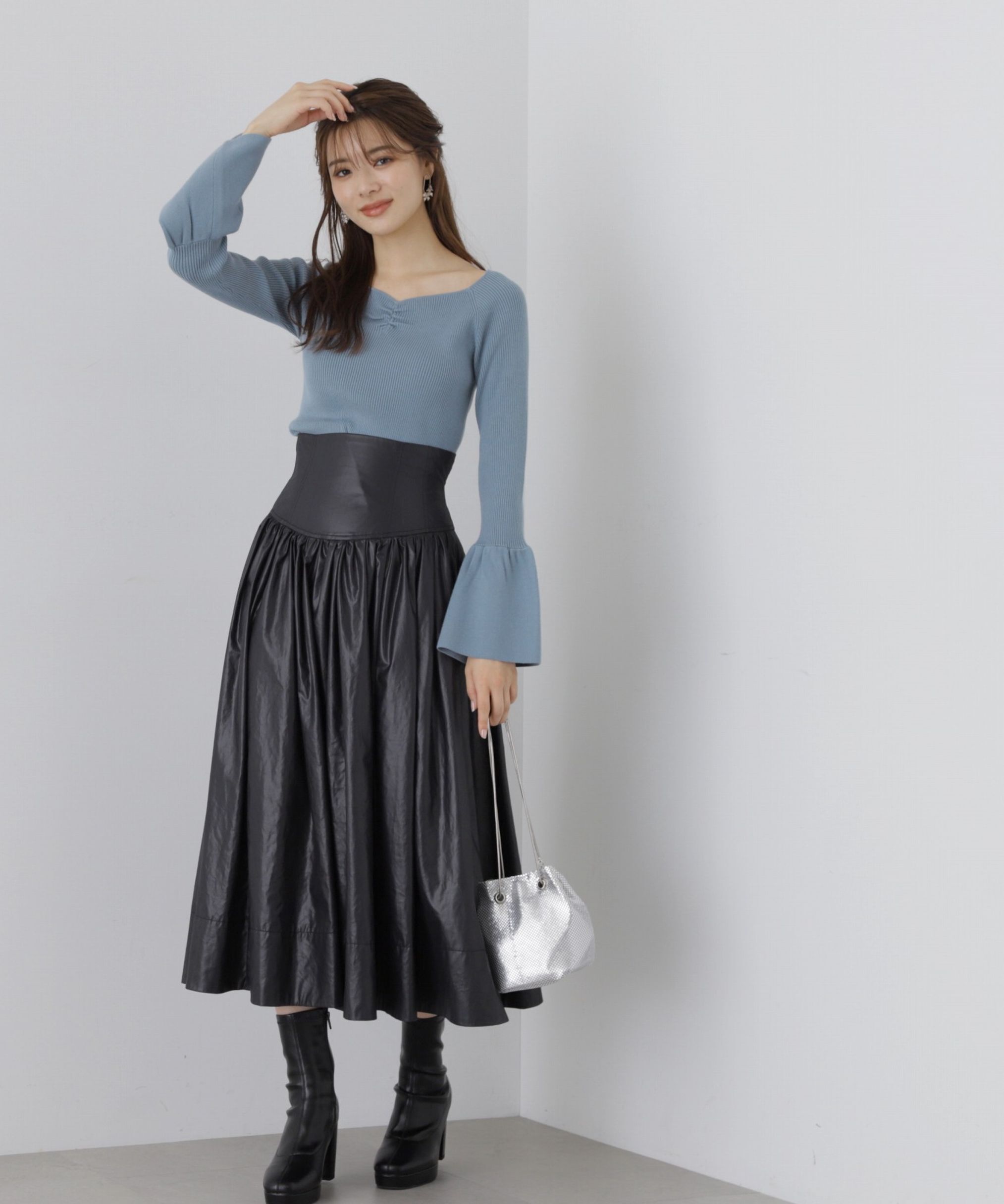 PROPORTION BODY DRESSING「コルセットデザインタフタスカート」|スカート|