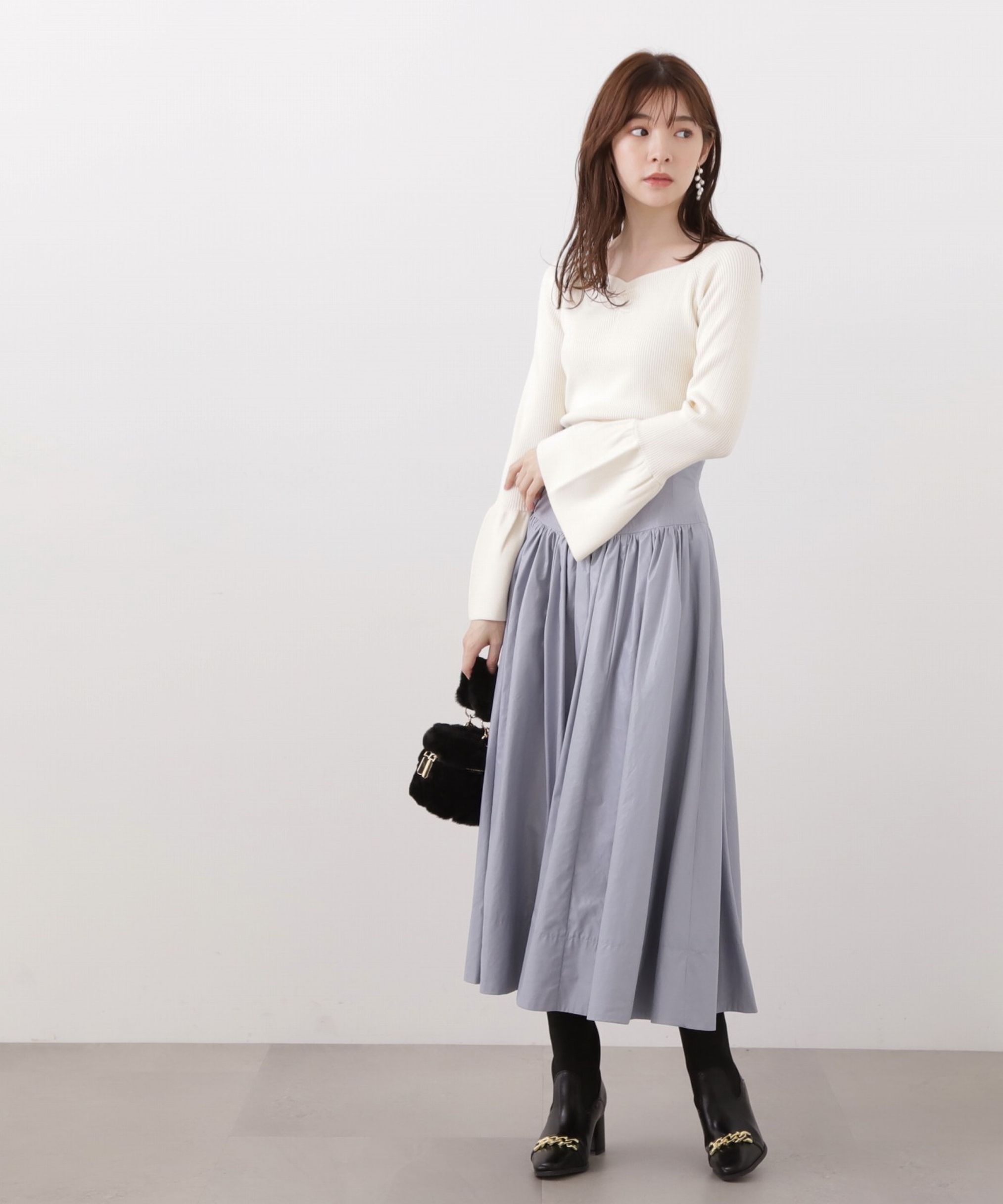 PROPORTION BODY DRESSING「コルセットデザインタフタスカート」|スカート|