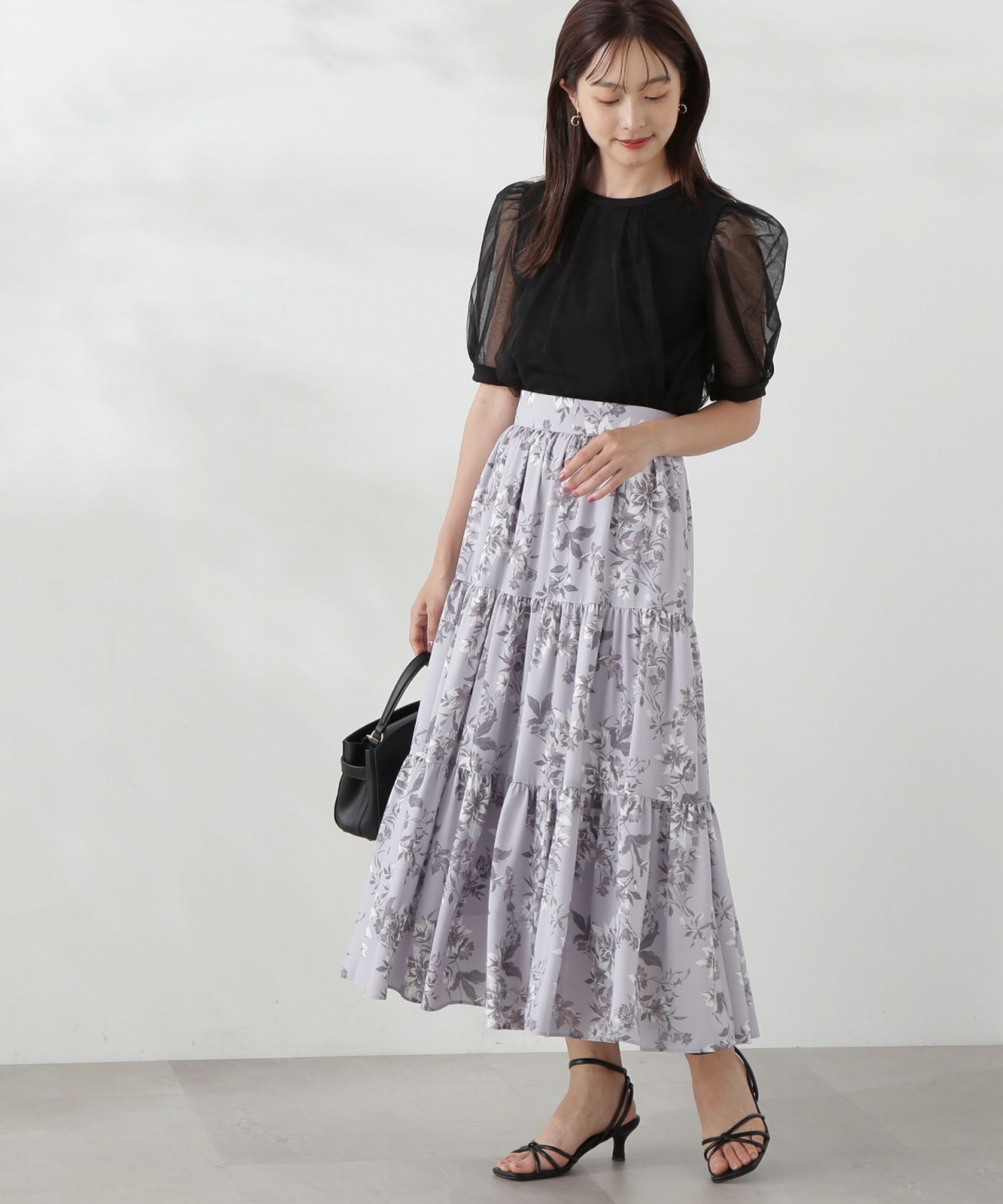 PROPORTION BODY DRESSING「花柄ティアードスカート」|スカート|