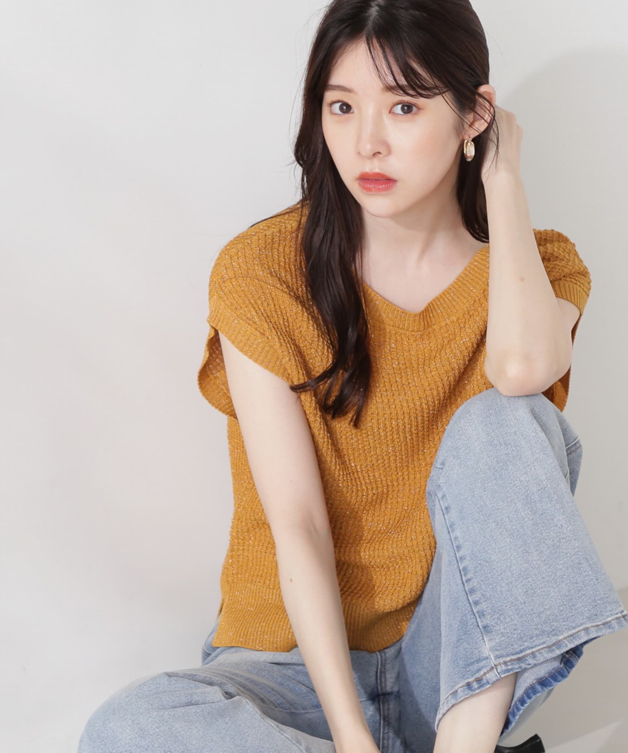 PROPORTION BODY DRESSING「フレンチカーブニット」|ニット・セーター|イエロー