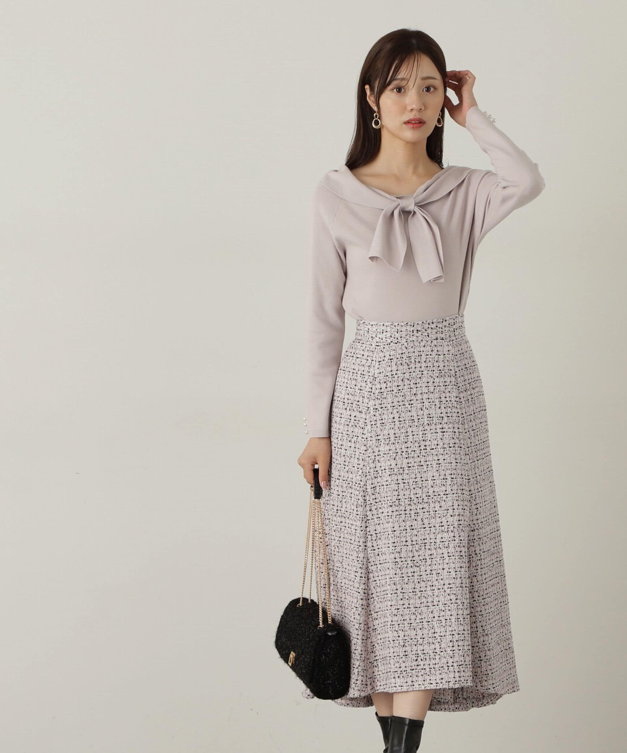 PROPORTION BODY DRESSING「ミックスツイードフレアスカート　24AW」|スカート|