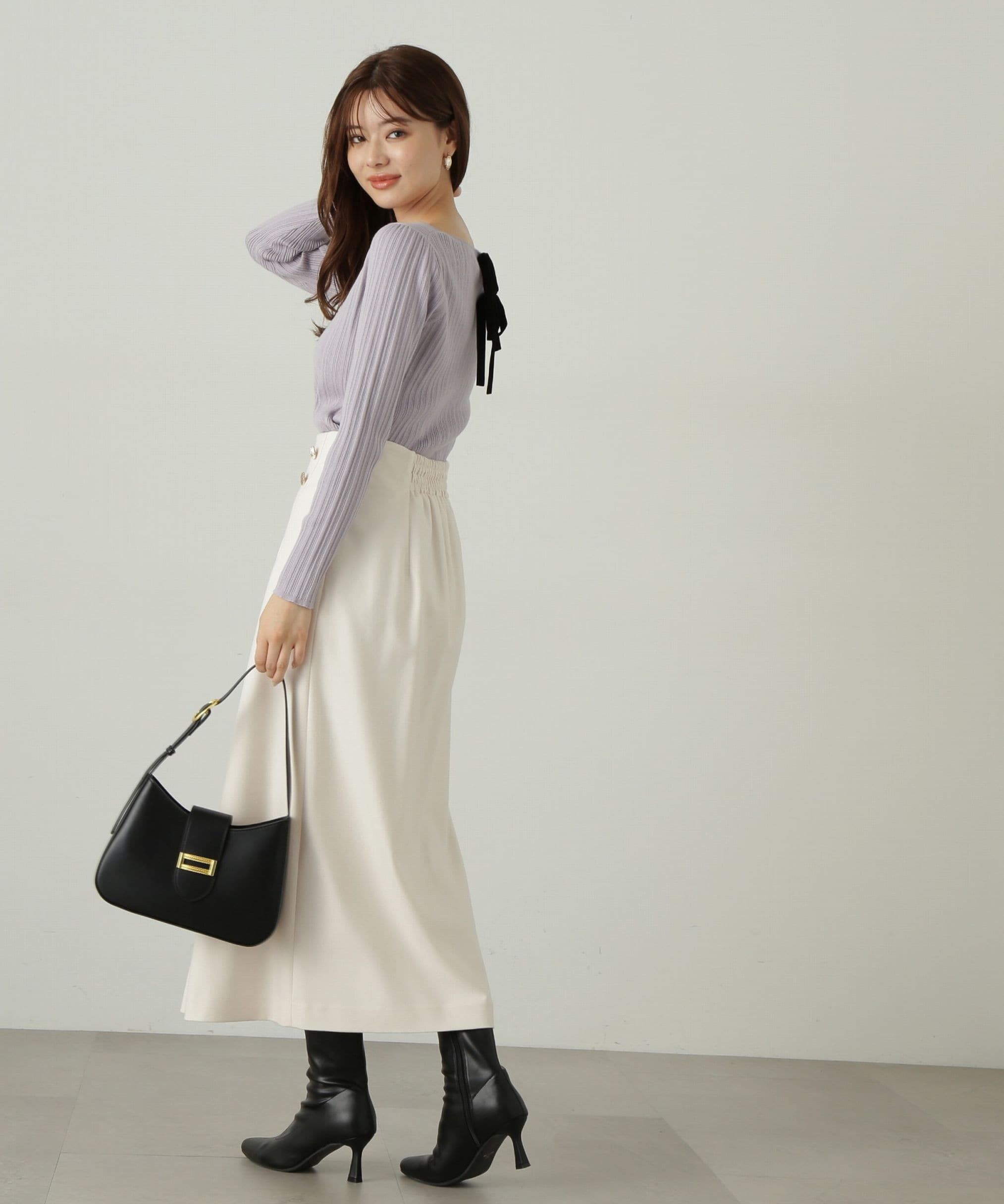 PROPORTION BODY DRESSING「ラップ風タックナロースカート」|スカート|