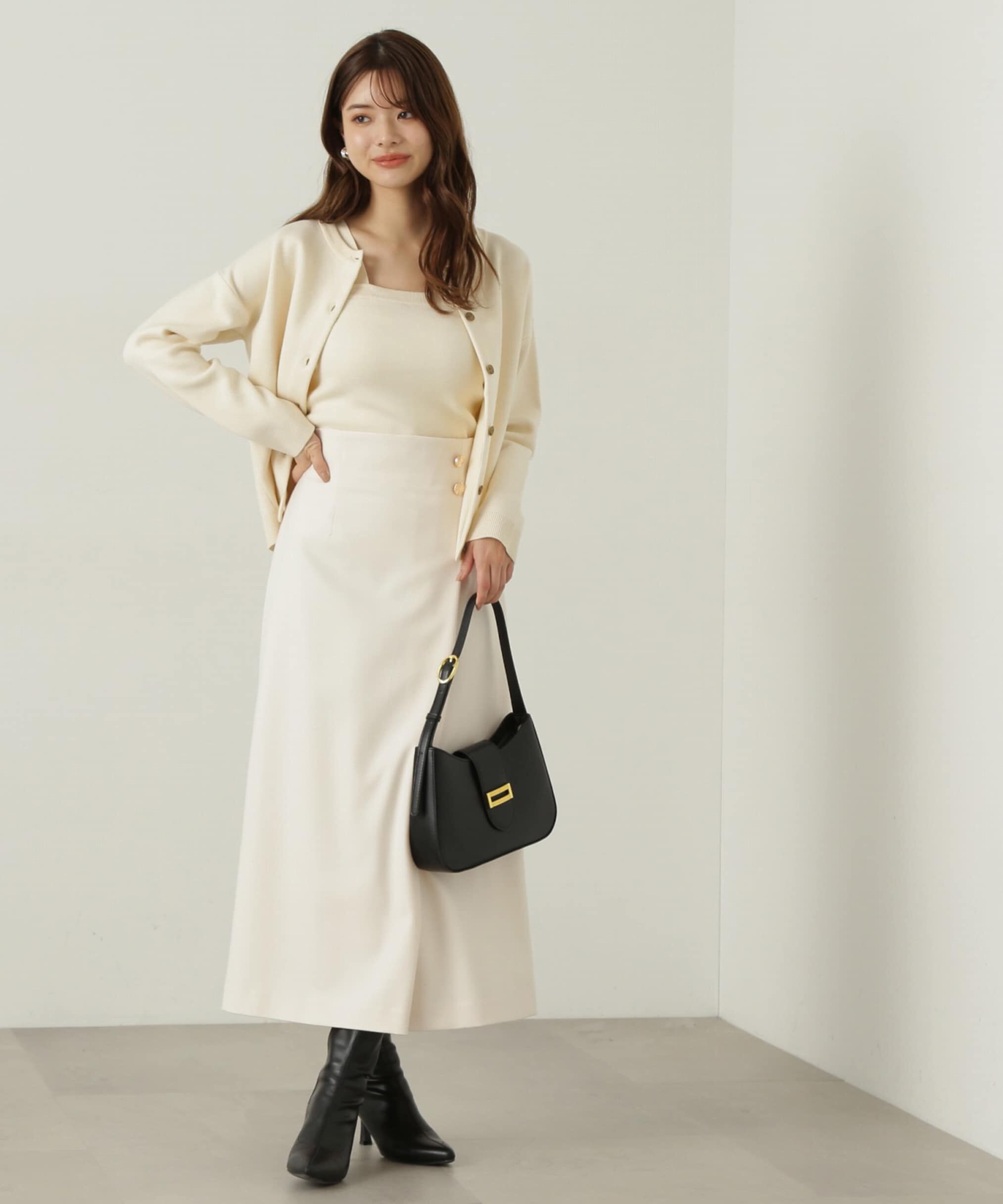 PROPORTION BODY DRESSING「ラップ風タックナロースカート」|スカート|