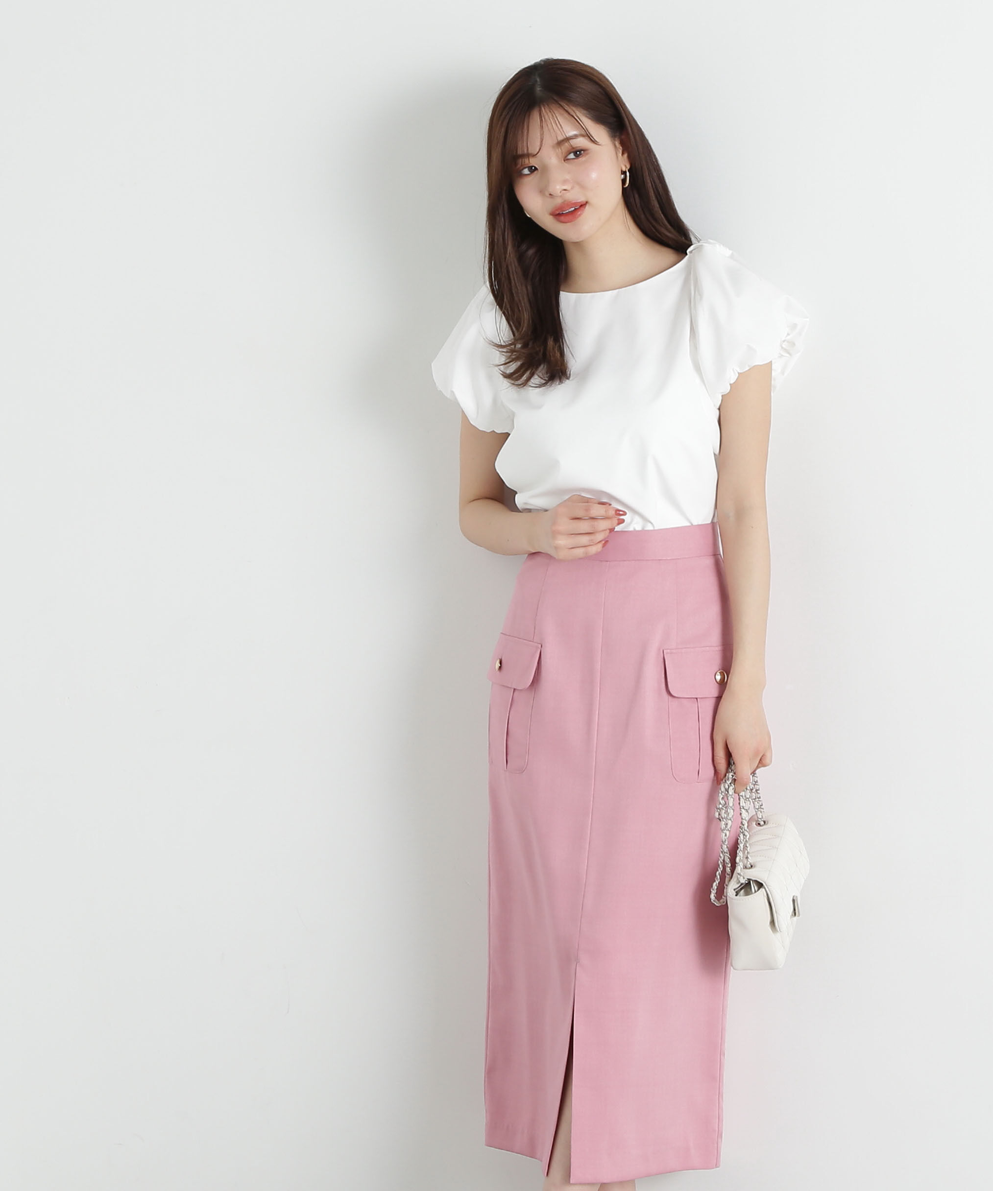 PROPORTION BODY DRESSING「ポケット付きナロースカート」|スカート|ピンク