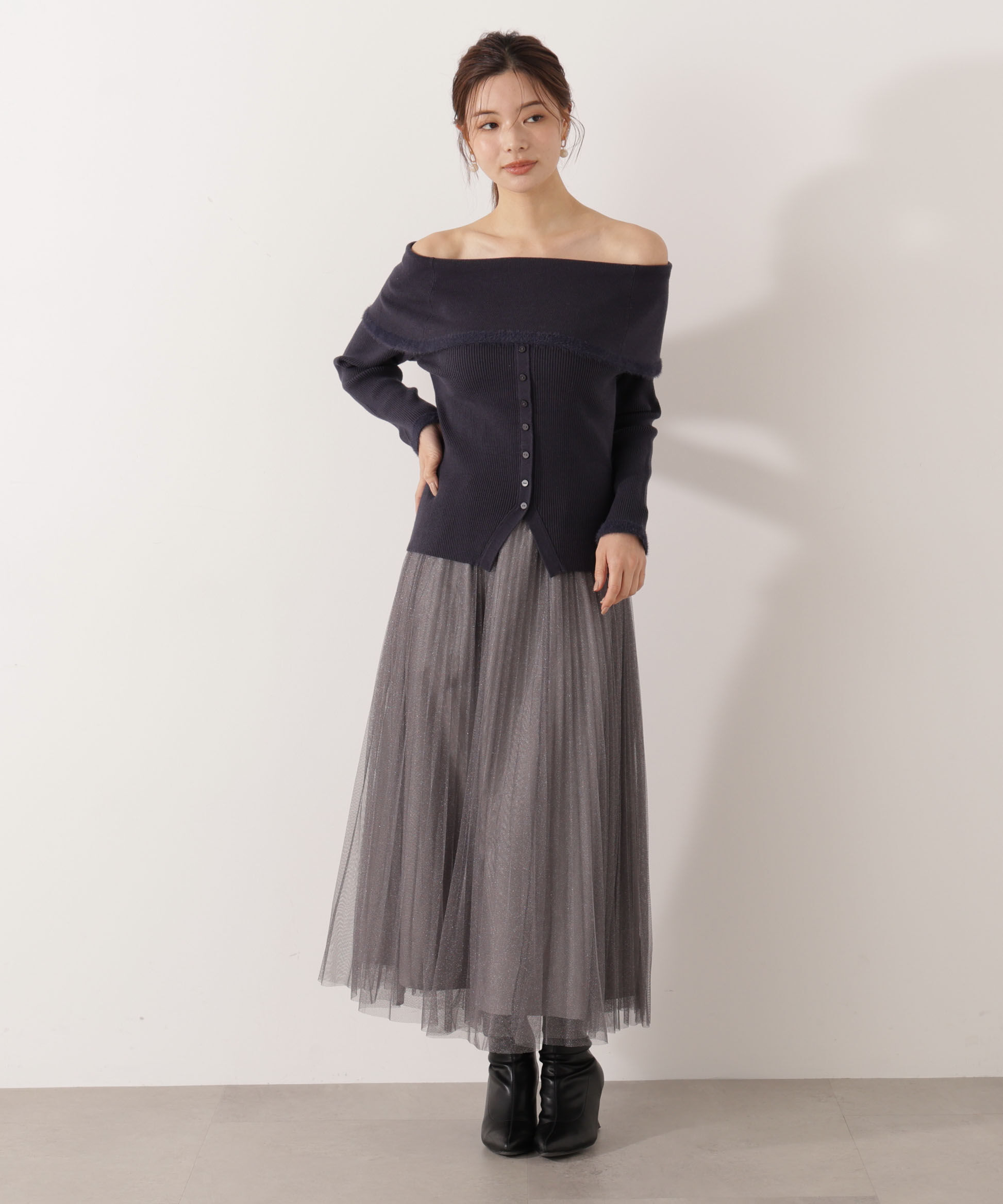 PROPORTION BODY DRESSING「ポイントフェザーオフショルニット」|ニット・セーター|