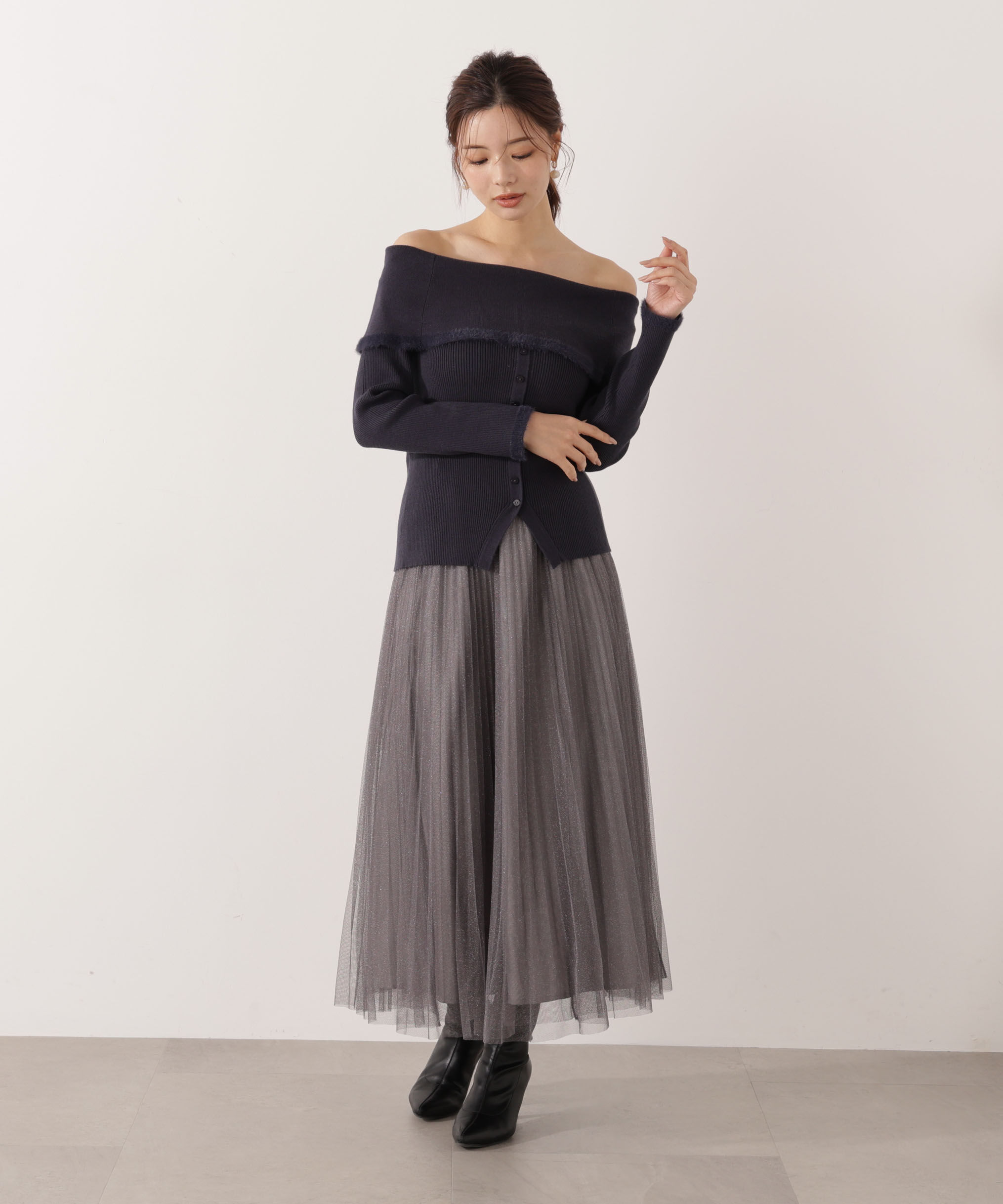 PROPORTION BODY DRESSING「ポイントフェザーオフショルニット」|ニット・セーター|