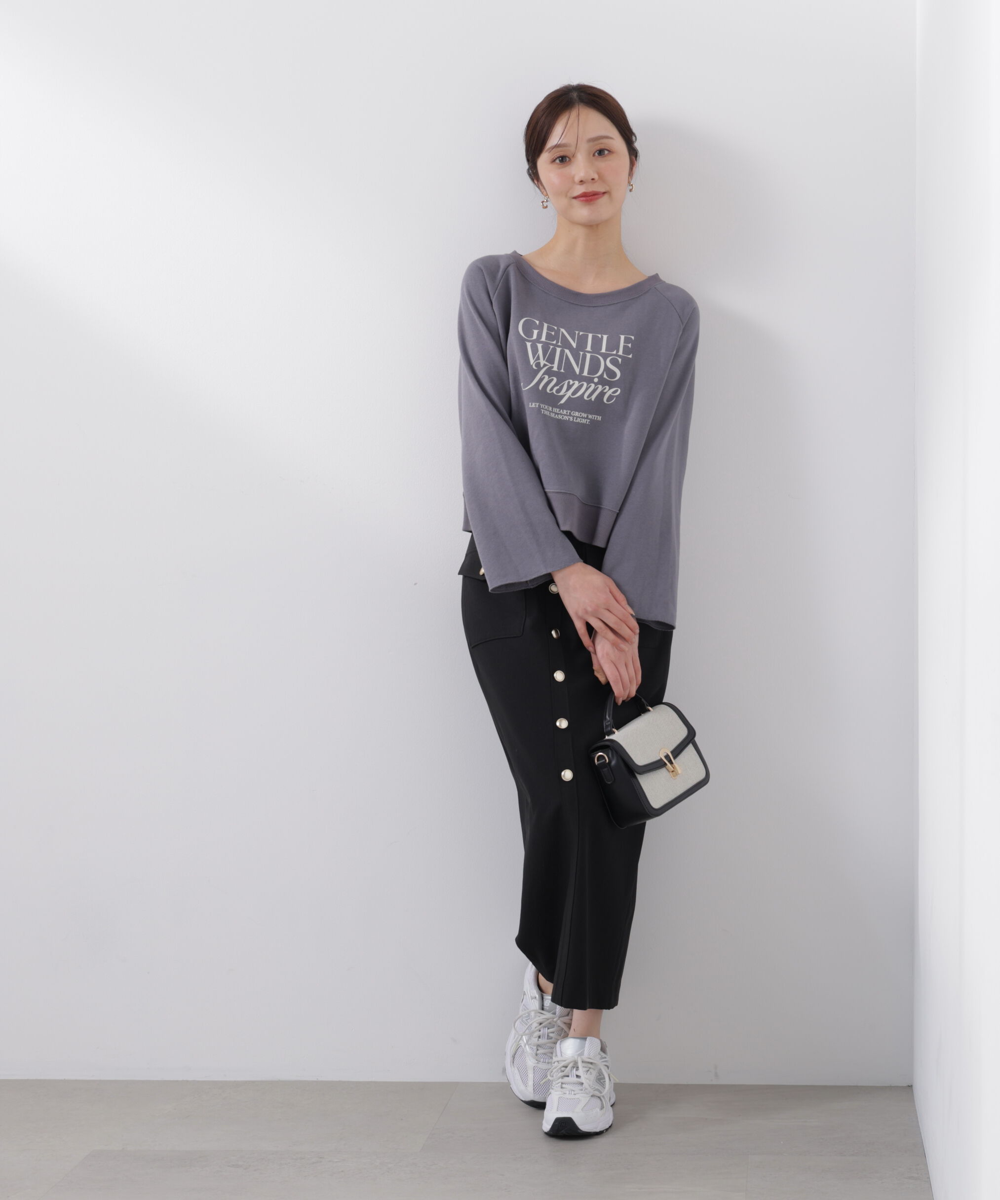 PROPORTION BODY DRESSING「フロント釦ナロースカート　26SS」|スカート|ブラック