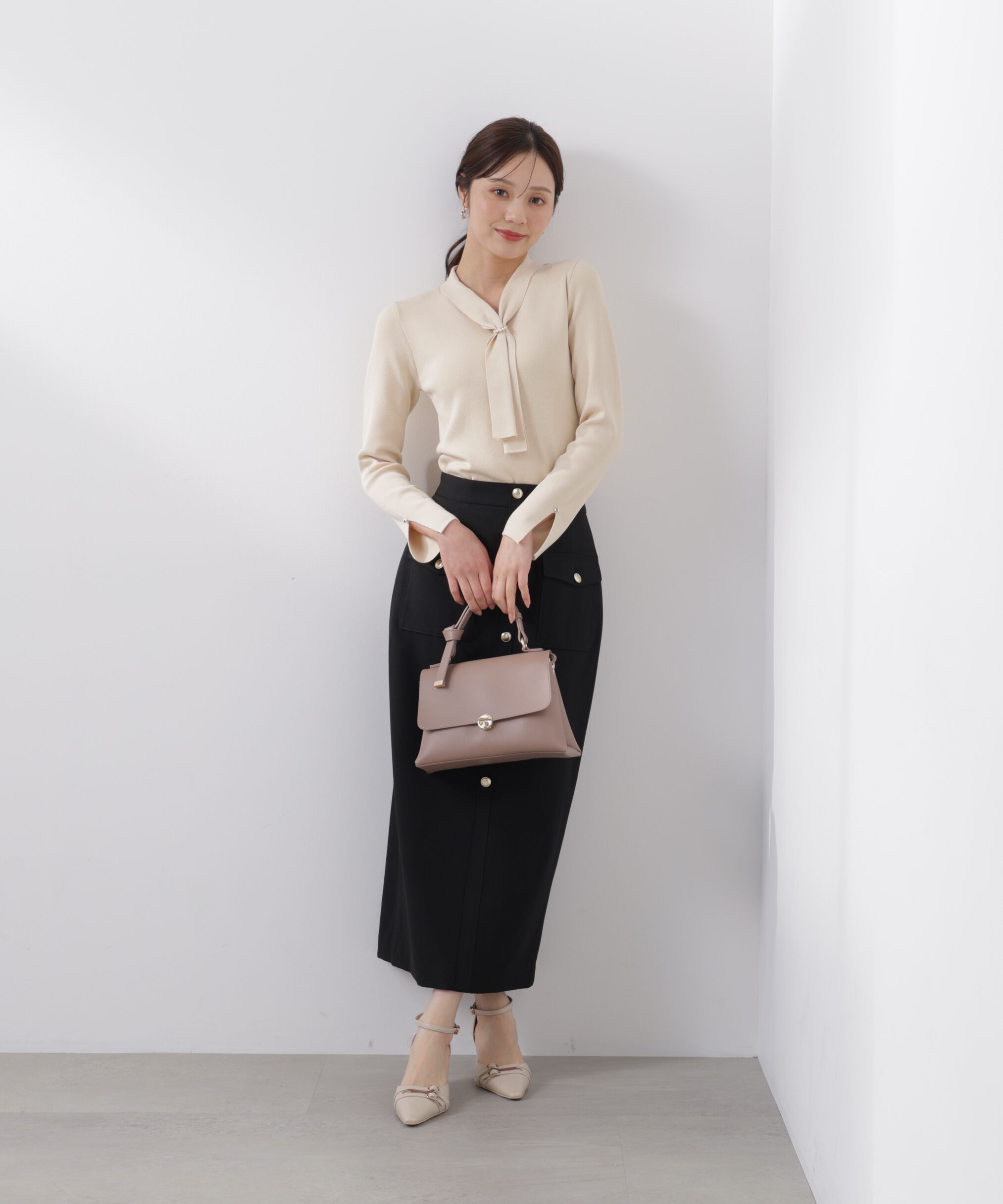 PROPORTION BODY DRESSING「フロント釦ナロースカート　26SS」|スカート|