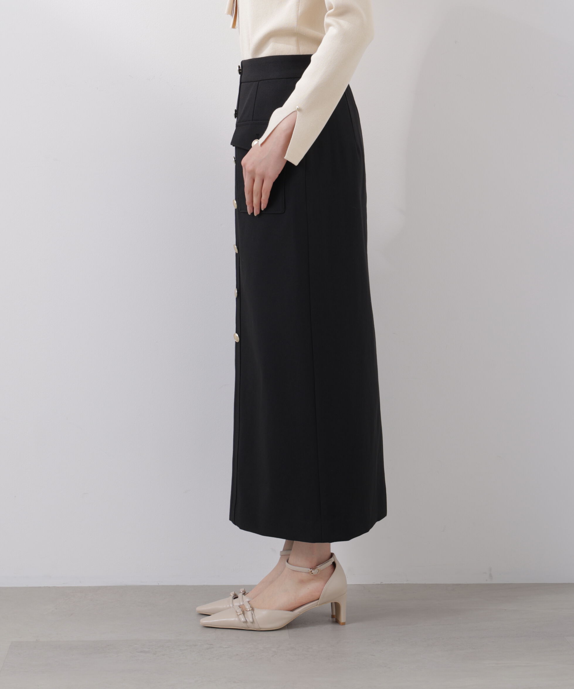 PROPORTION BODY DRESSING「フロント釦ナロースカート　26SS」|スカート|