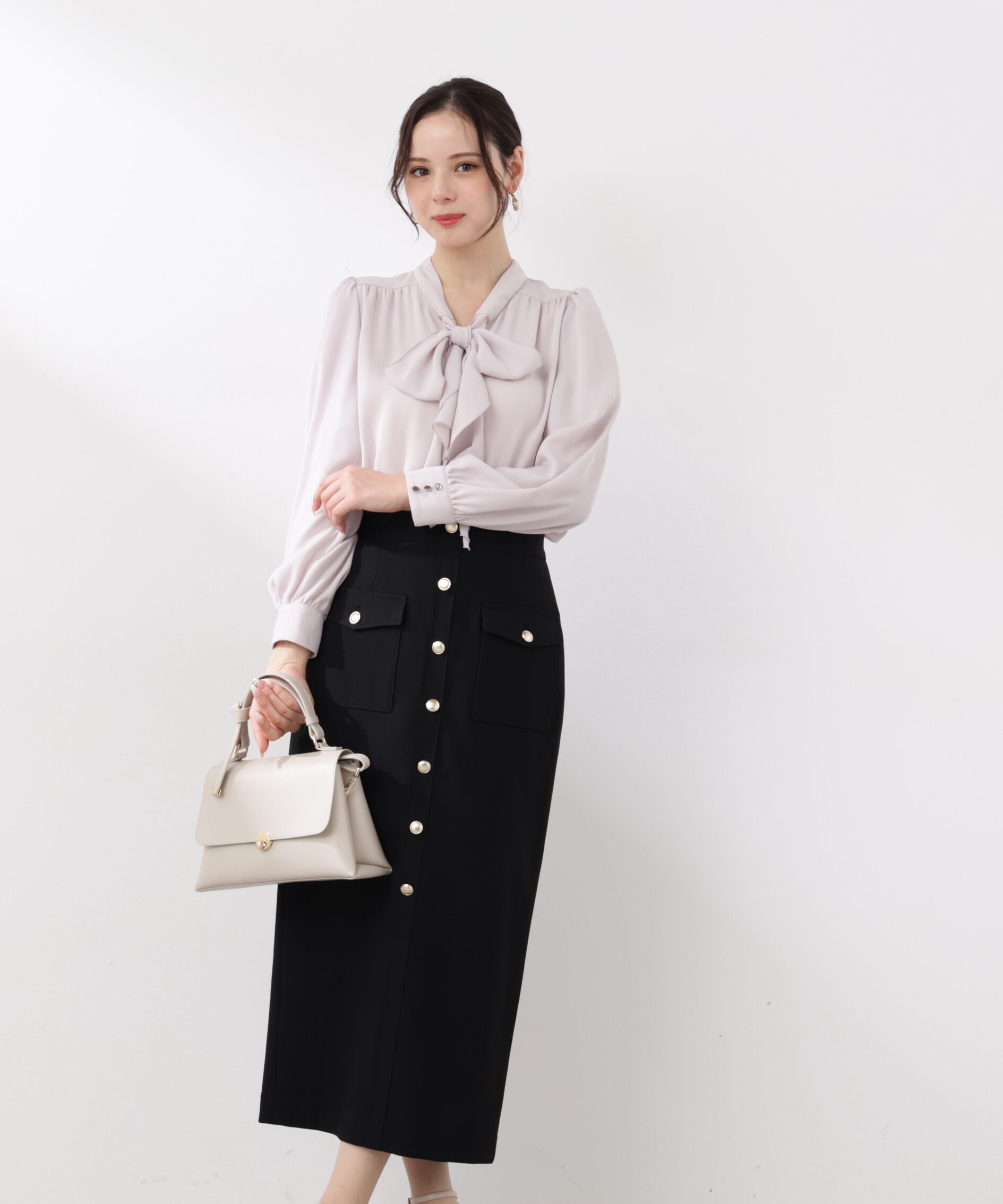 PROPORTION BODY DRESSING「フロント釦ナロースカート　26SS」|スカート|