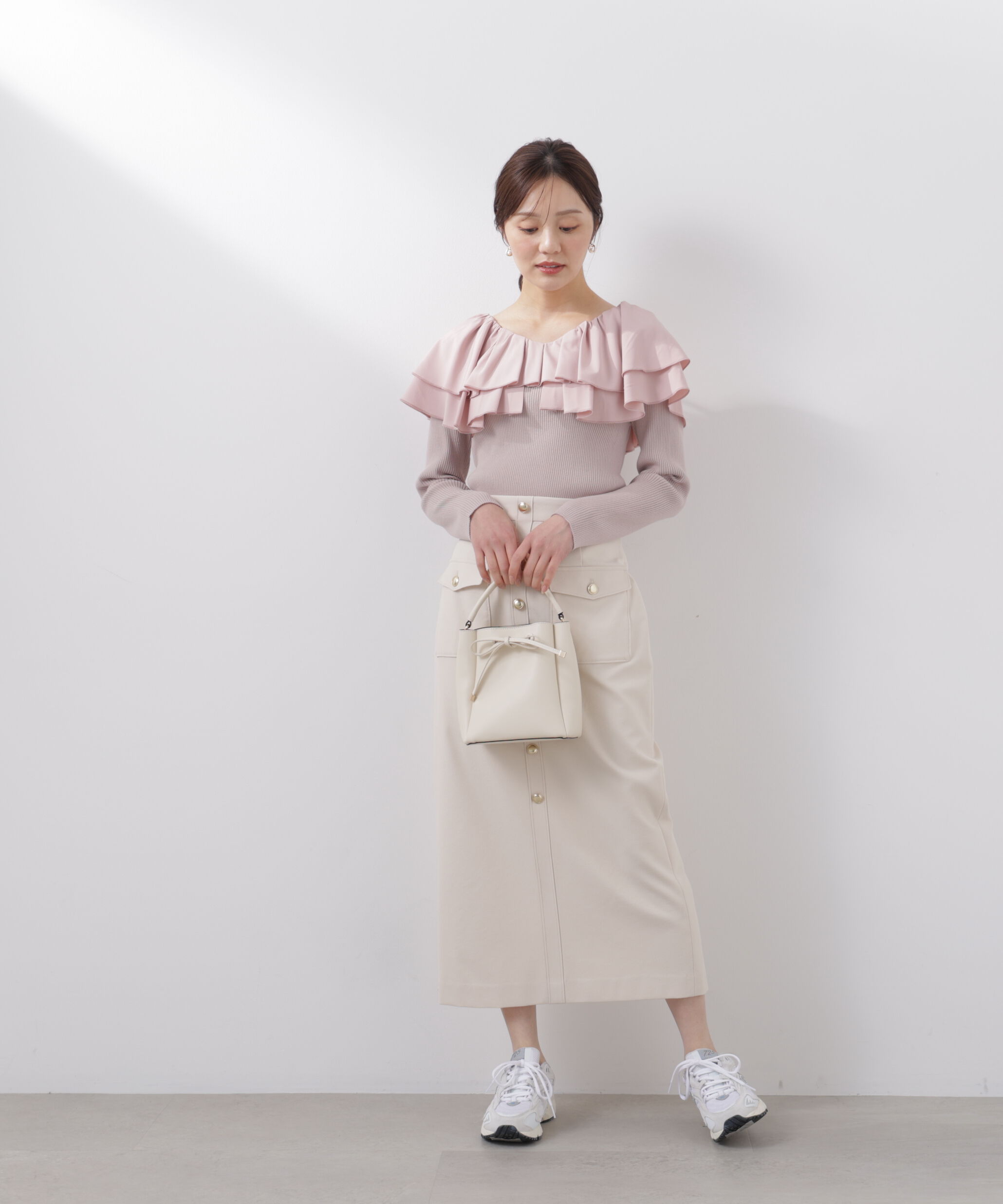 PROPORTION BODY DRESSING「フロント釦ナロースカート　26SS」|スカート|