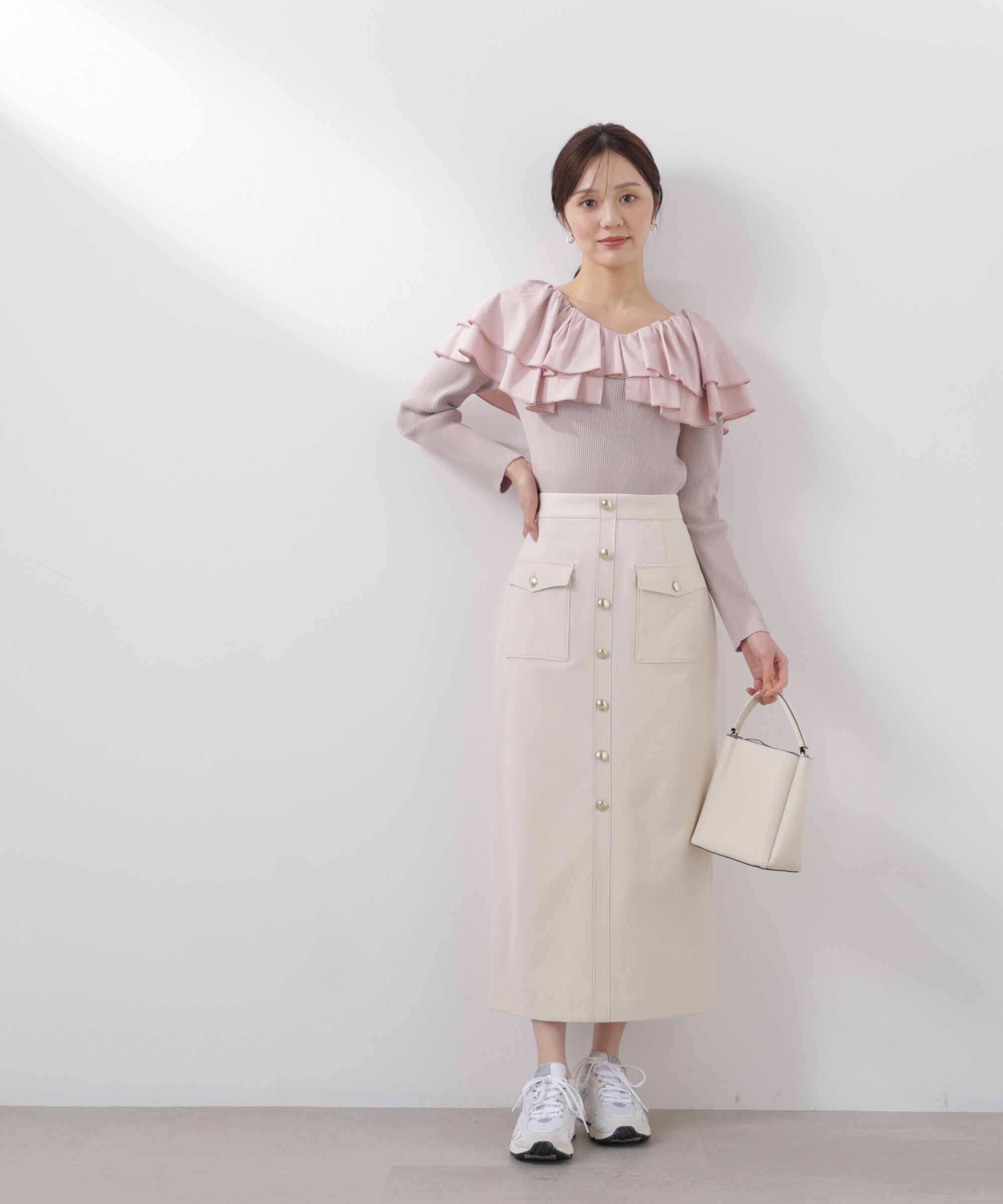 PROPORTION BODY DRESSING「フロント釦ナロースカート　26SS」|スカート|