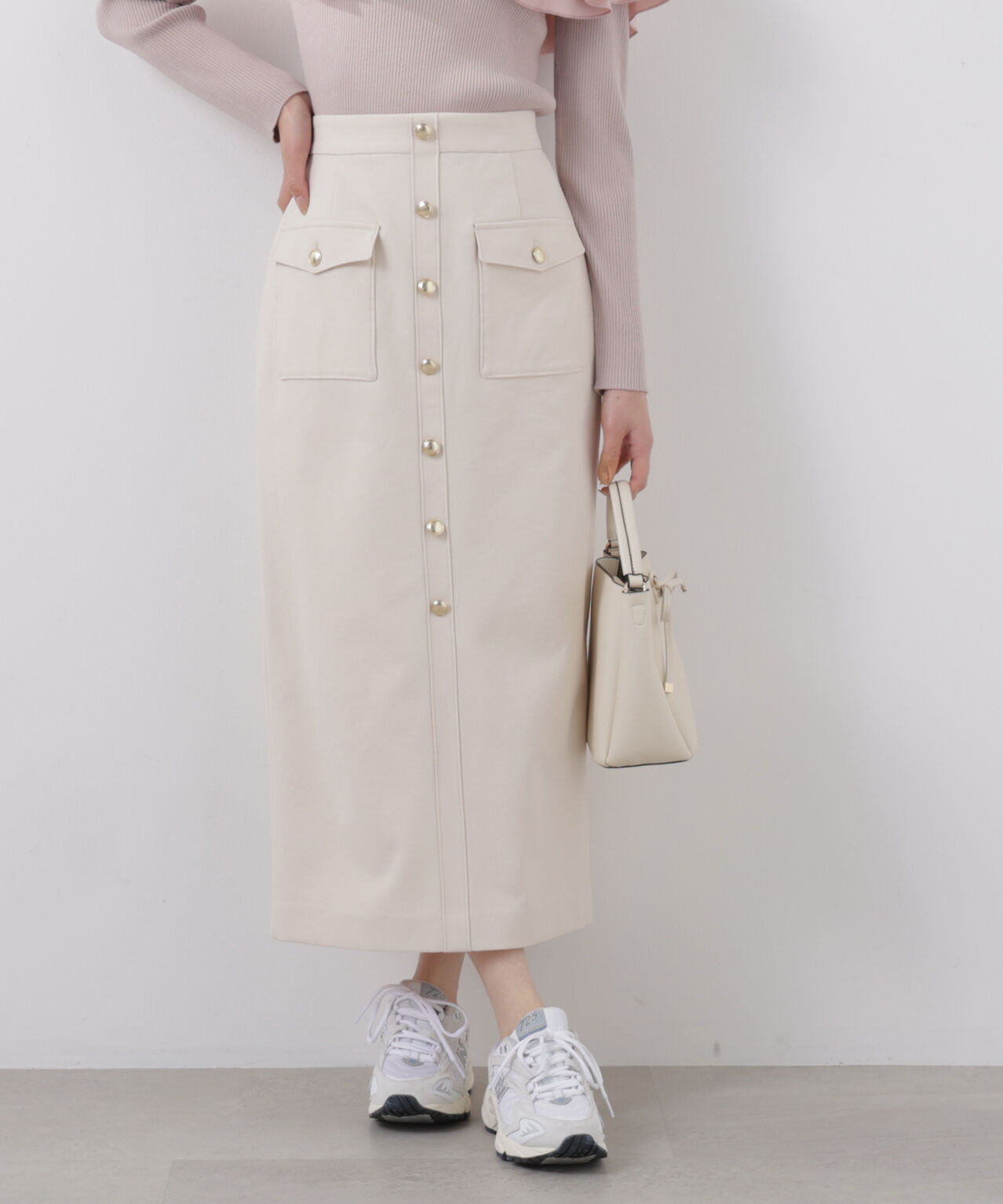 PROPORTION BODY DRESSING「フロント釦ナロースカート　26SS」|スカート|