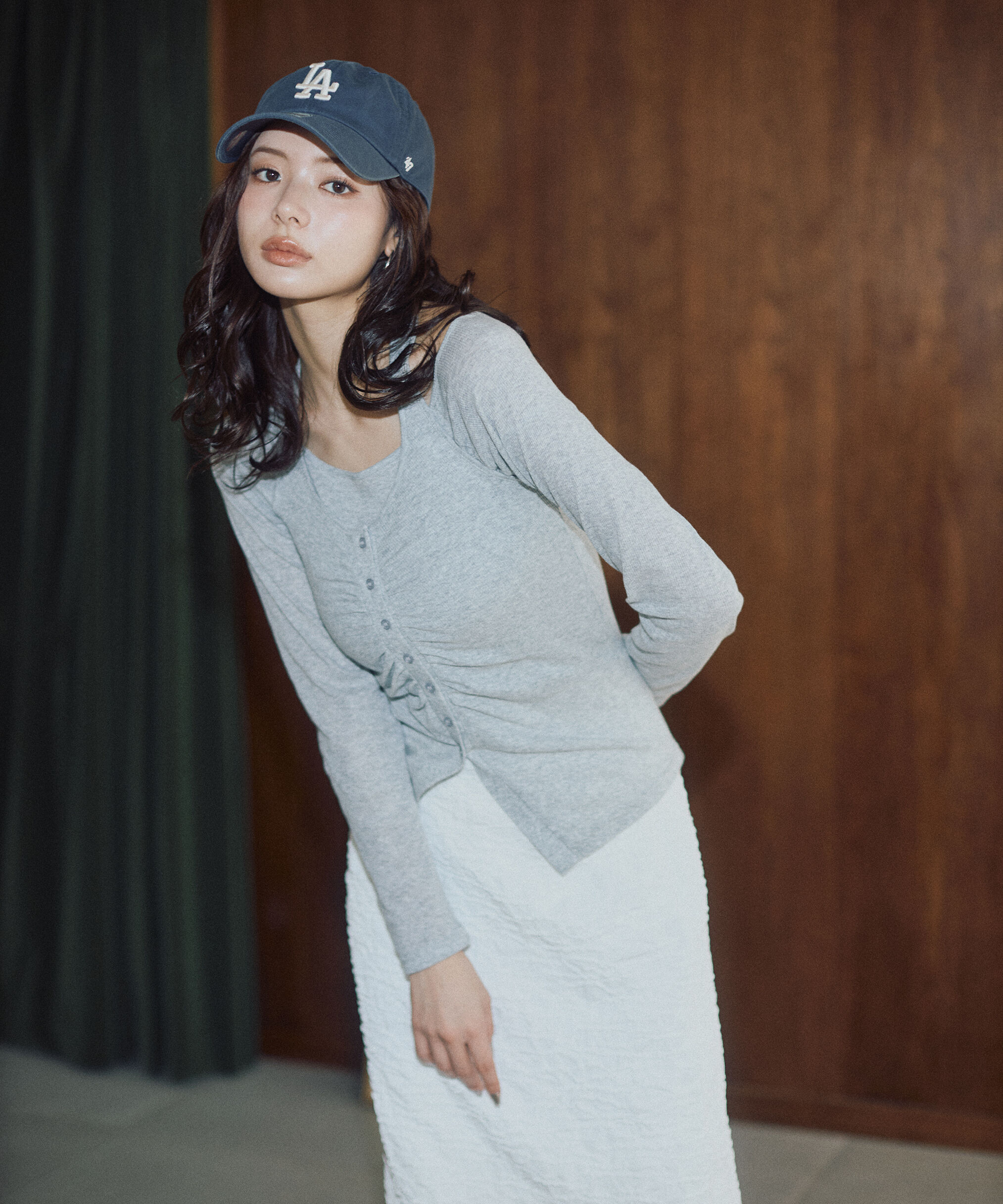 PROPORTION BODY DRESSING「〈a/mie〉ホルターネックカット SETUP　26SS」|Tシャツ・カットソー|トップグレー1