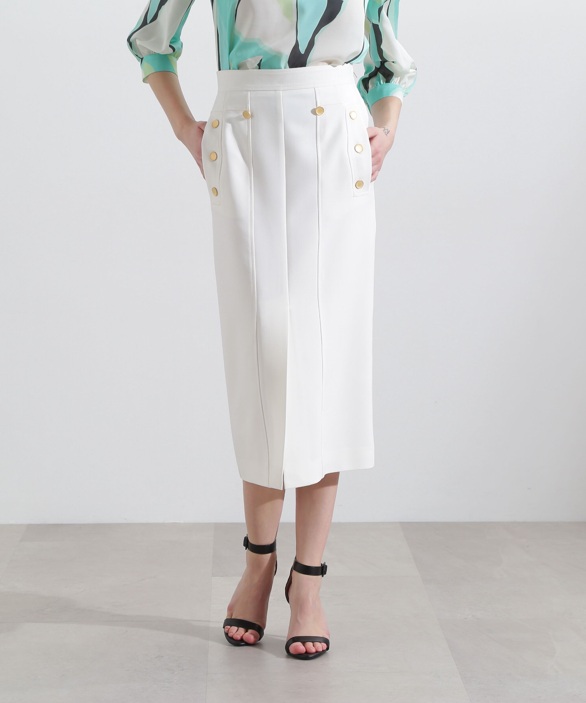  「◆2WAYダブルクロスマリンタイトスカート」|スカート|ホワイト