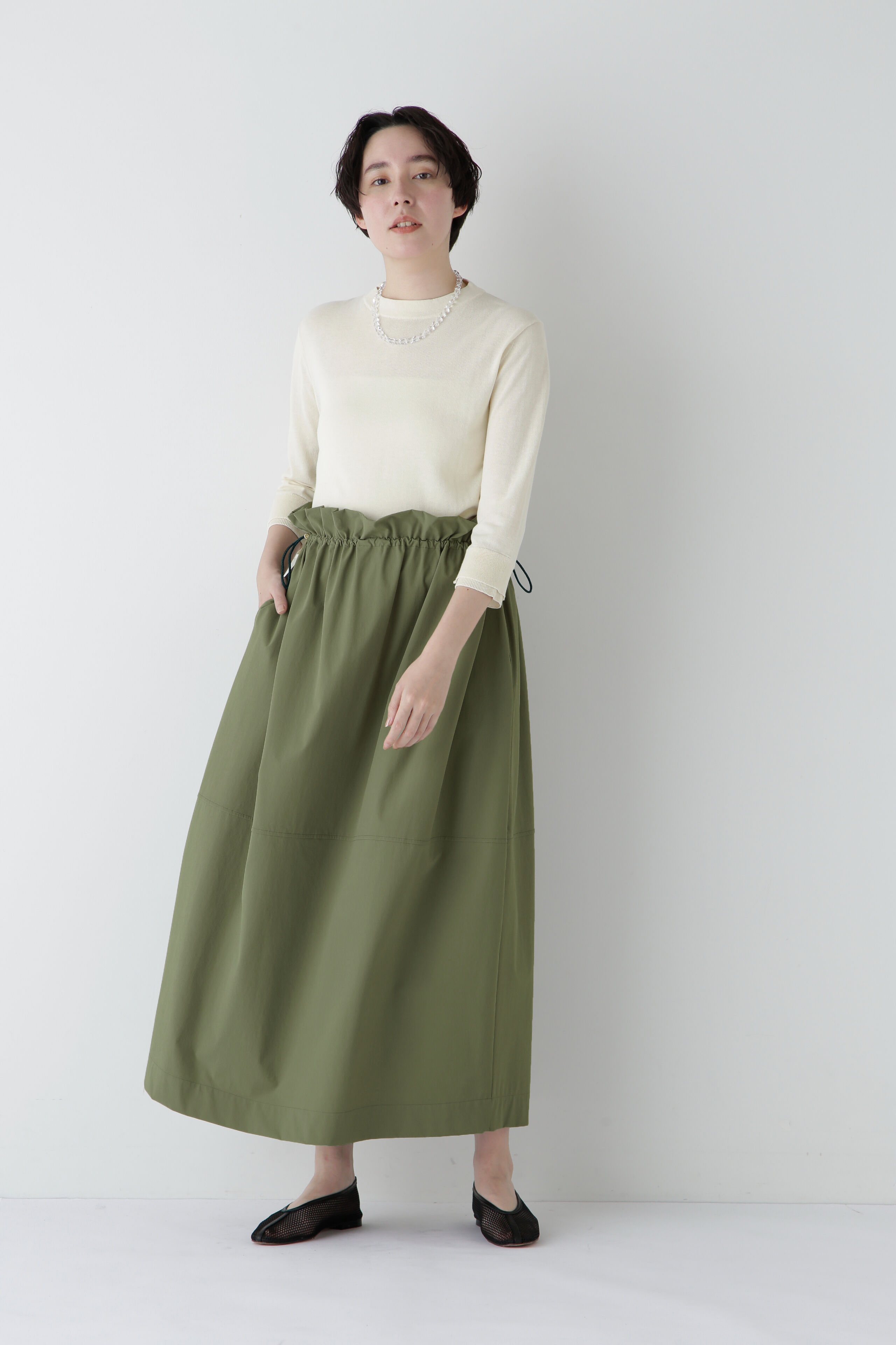  「◆【撥水・接触冷感】ナイロンストレッチギャザースカート」|スカート|