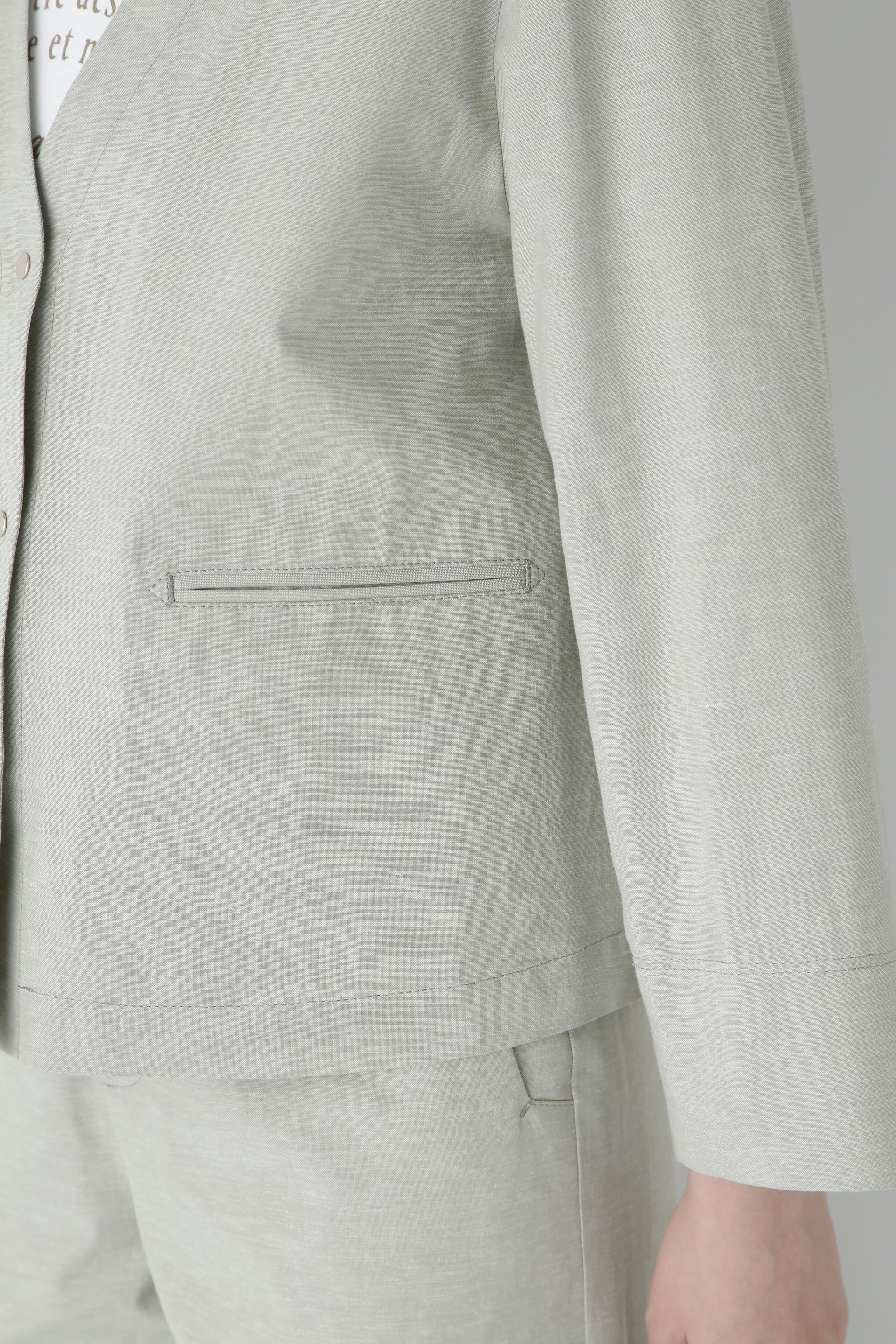  「◆綿麻シャンブレーVネックブルゾン」|ブルゾン・スタジャン|