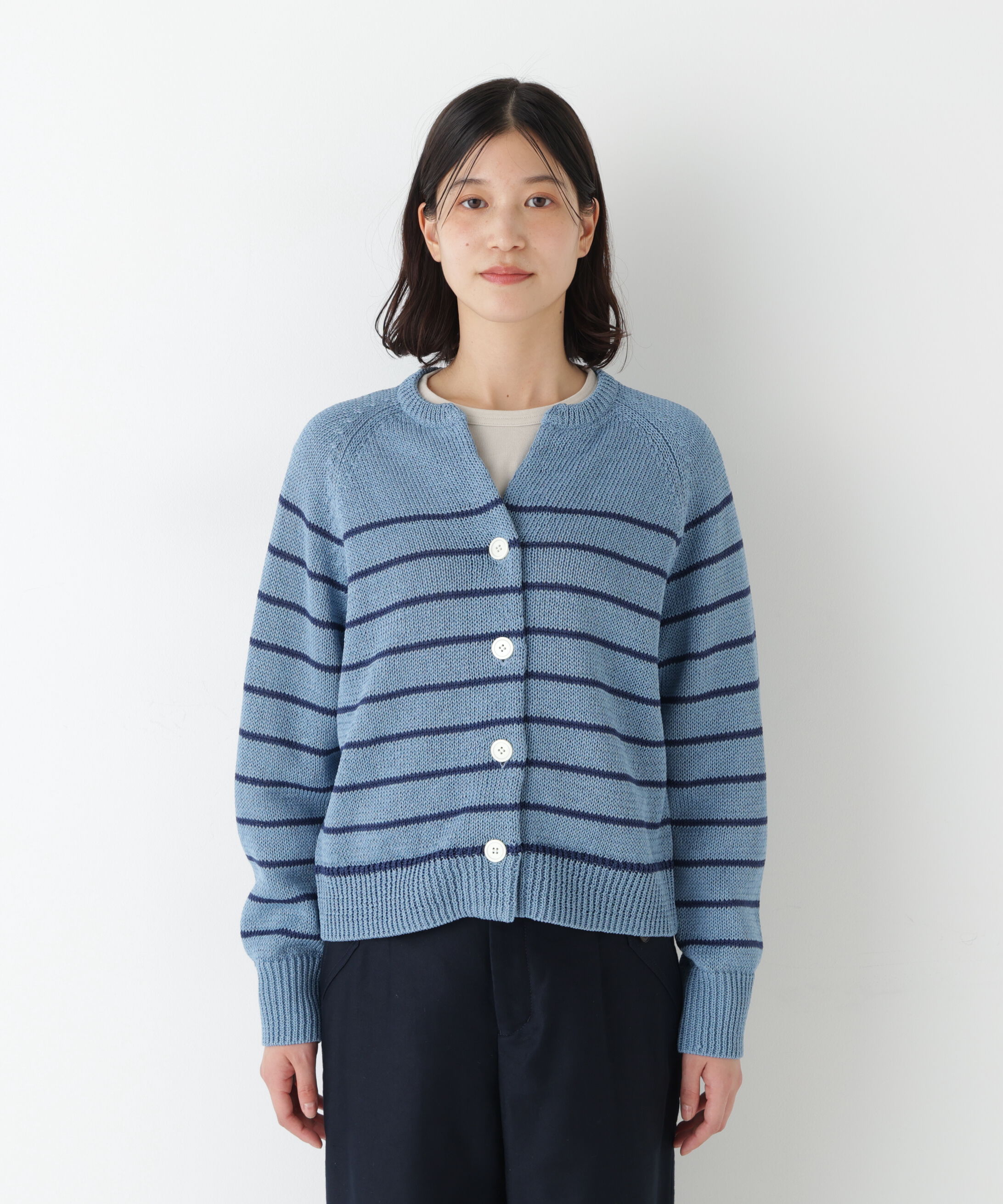  「◆ギマコットンキーネックカーディガン」|ニット・セーター|