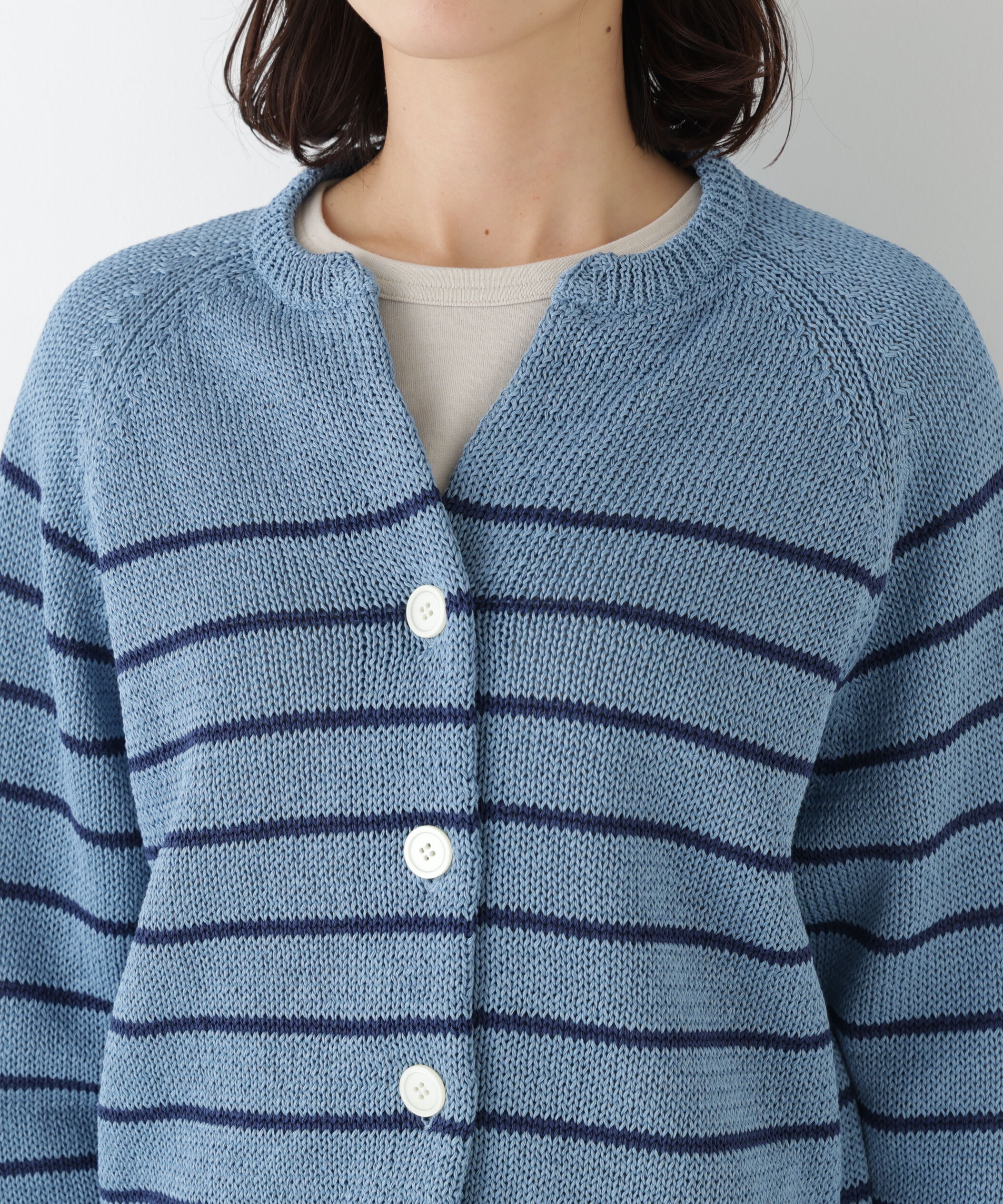  「◆ギマコットンキーネックカーディガン」|ニット・セーター|