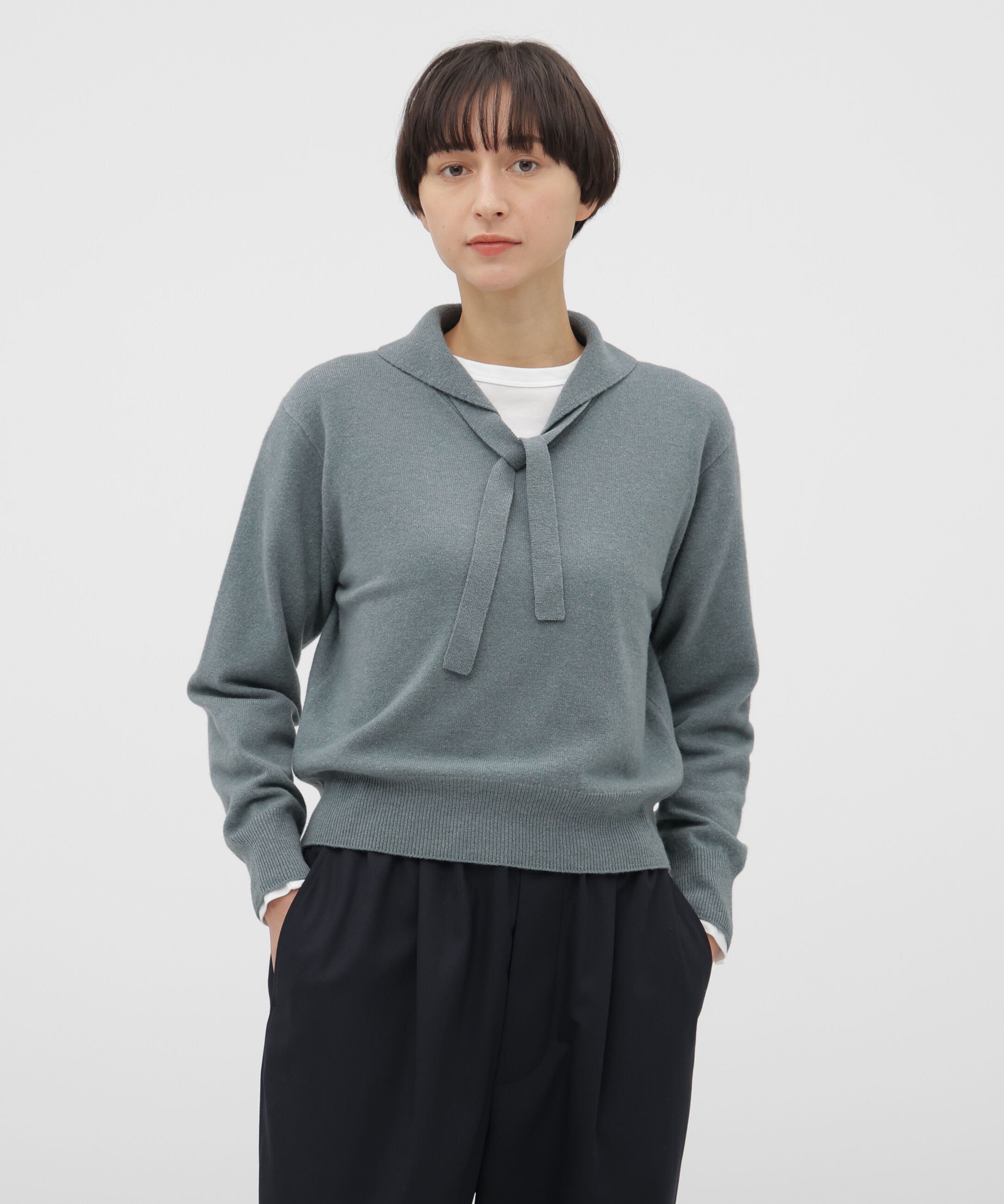  「FINE WOOL KNITWEAR」|ニット・セーター|PALE BLUE1