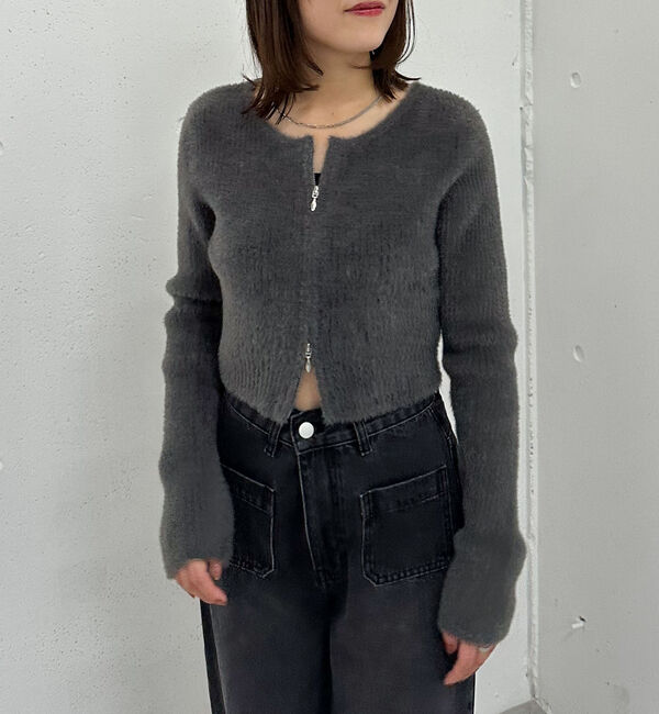 archives「Ｗｚｉｐフェザーニットカーディガン」|カーディガン|