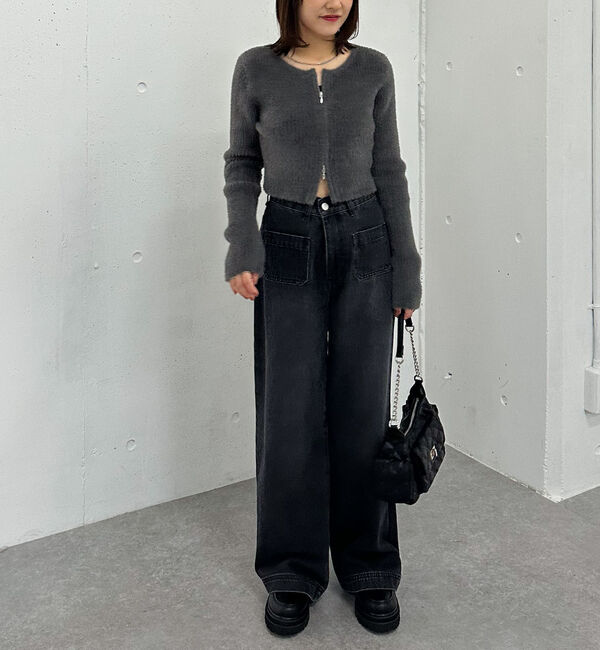 archives「Ｗｚｉｐフェザーニットカーディガン」|カーディガン|