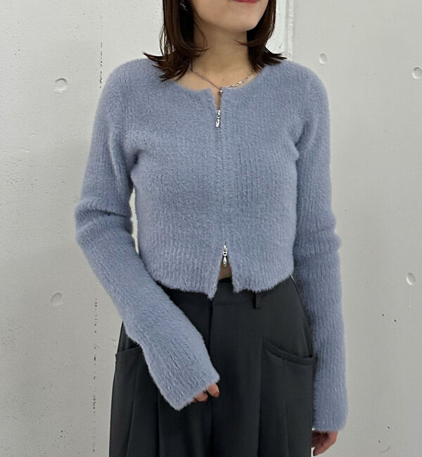 archives「Ｗｚｉｐフェザーニットカーディガン」|カーディガン|